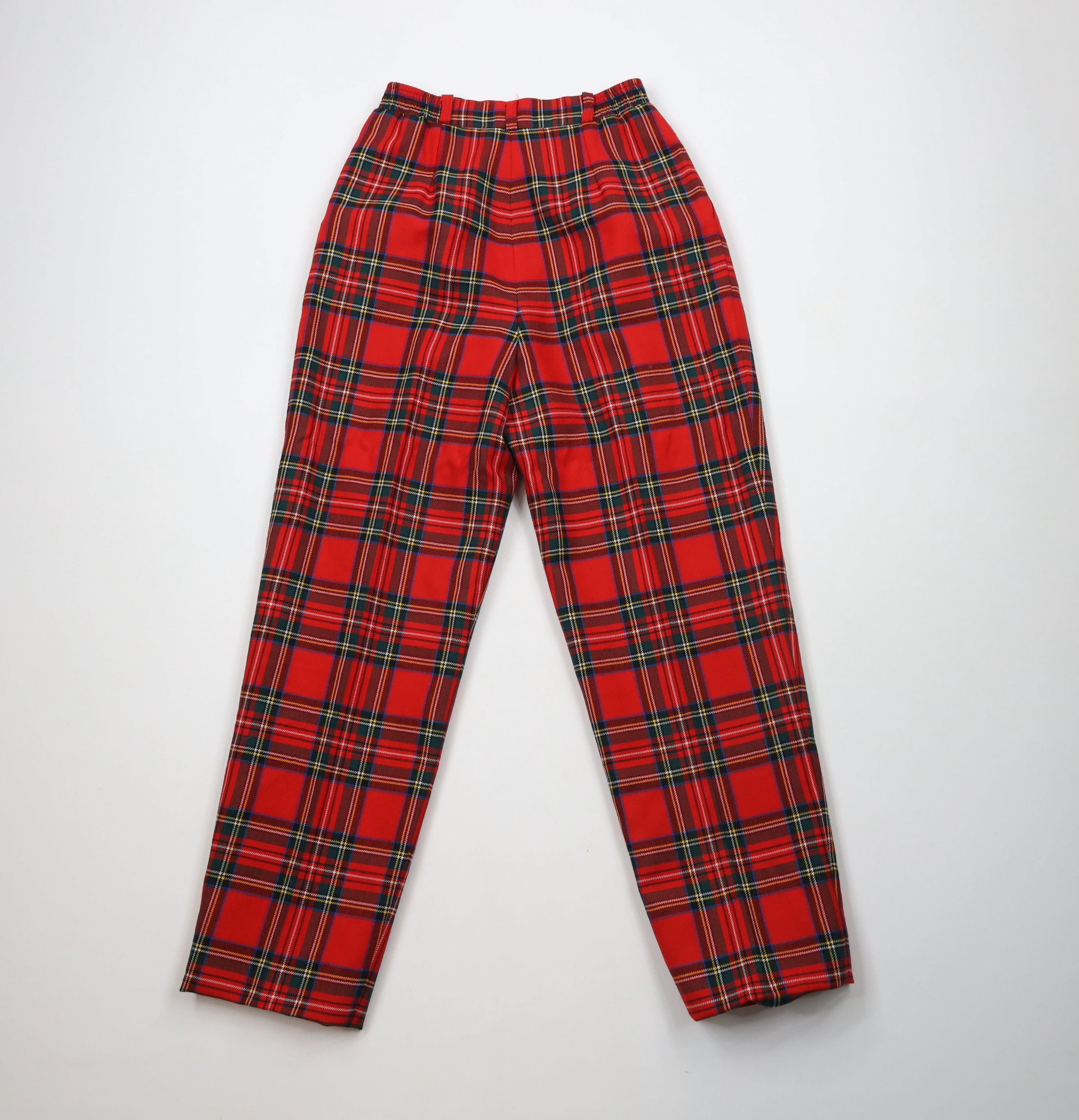 Vintage Vintage 90s Streetwear Pleated Wool Chino Pants Red Plaid Size 28" / US 6 / IT 42 - 7 Thumbnail