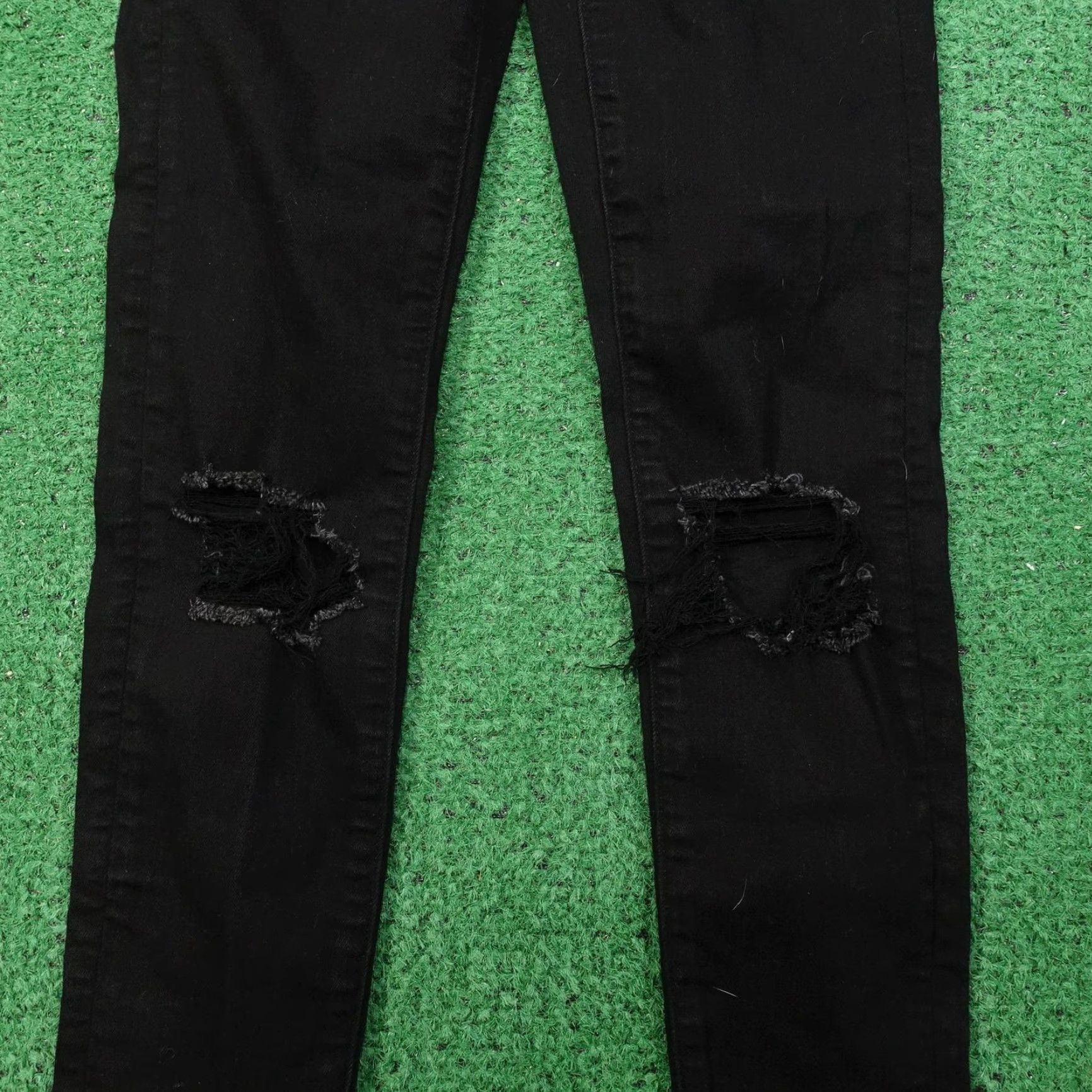 American Eagle Outfitters American Eagle Jeans Womens 0 Black Jegging Next Level Stretch Ripped Size 25" / US 0 / IT 36 - 3 Thumbnail