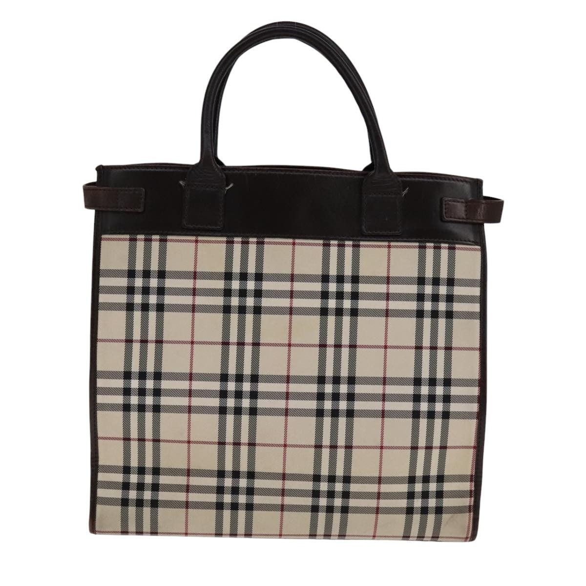 Burberry Burberry Nova Check Hand Bag Canvas Leather Beige Brown Size ONE SIZE - 3 Thumbnail