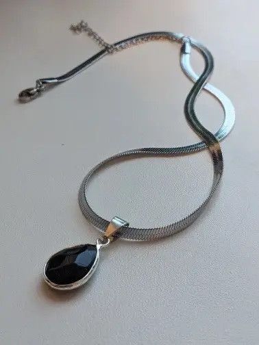Japanese Brand × Vintage Gothic Water Drop Black Obsidian Necklace Size ONE SIZE - 5 Thumbnail