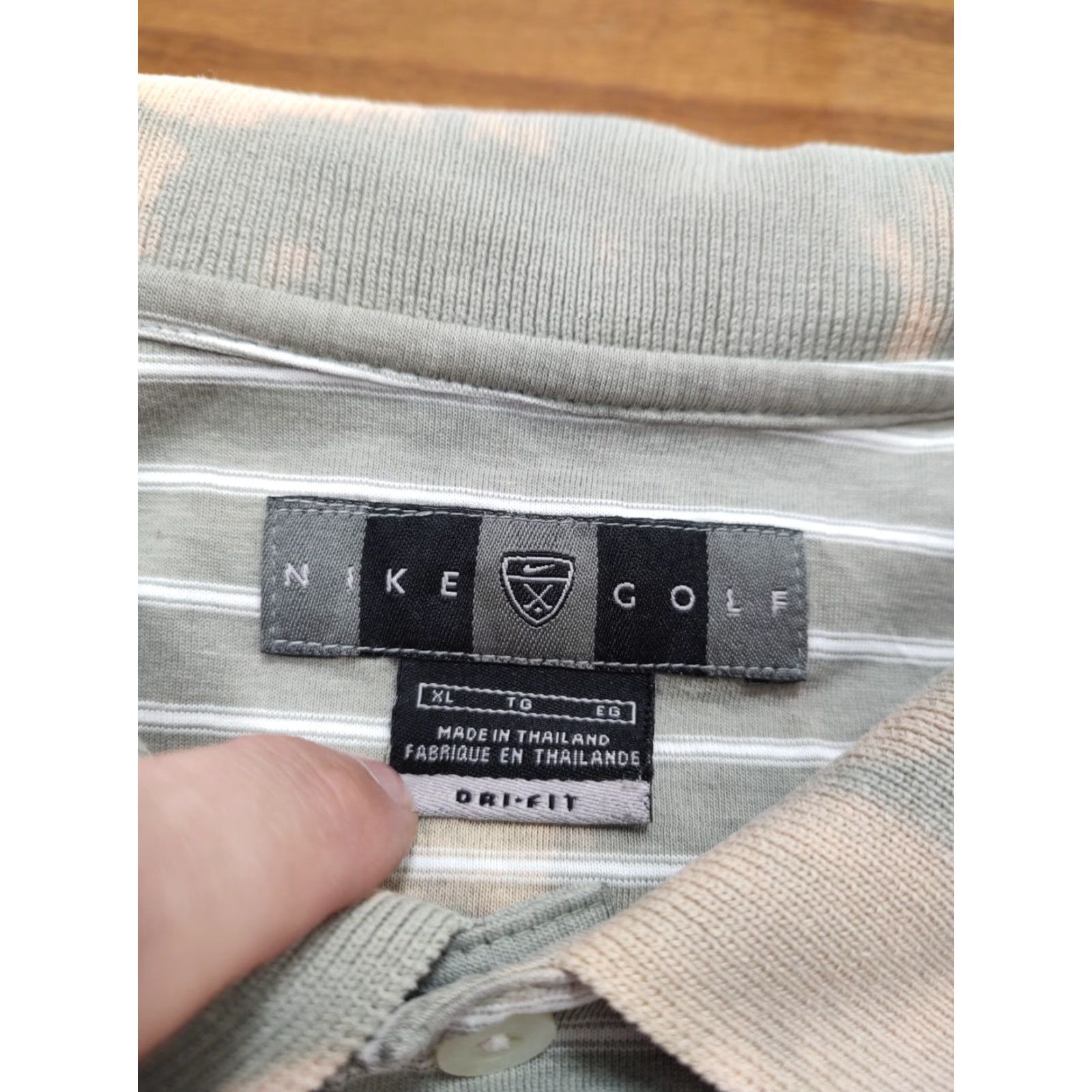 Nike VINTAGE Nike Swoosh Polo Golf Shirt XL Gray Tie Dye Acid Wash Short Sleeve Mens Polo Set Size US XL / EU 56 / 4 - 4 Thumbnail