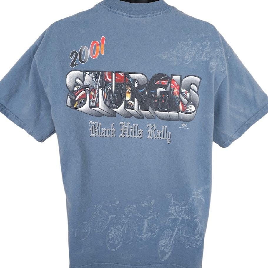 Vintage Vintage Sturgis T Shirt Mens Size Large Blue Y2K 2001 AOP Size US L / EU 52-54 / 3 - 4 Thumbnail