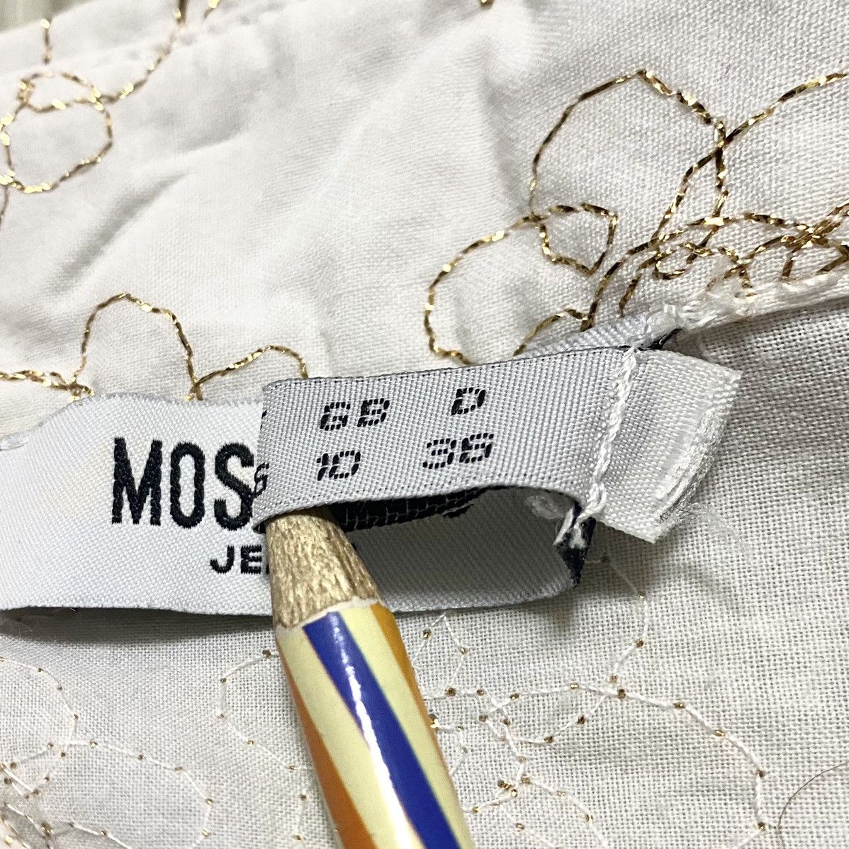 Moschino Women’s Moschino White Shirt Golden Floral Embroidery Decor Size S / US 4 / IT 40 - 16 Thumbnail