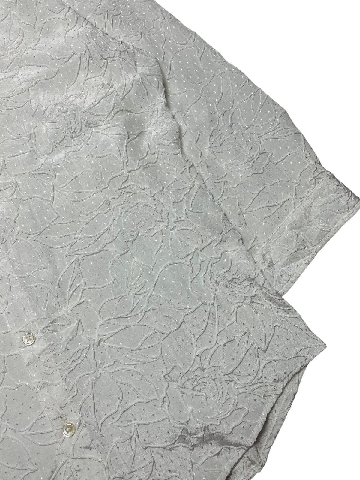 If Six Was Nine 2000s Tornado Mart - Jacquard Rose Pleats Shirt Size US M / EU 48-50 / 2 - 5 Thumbnail