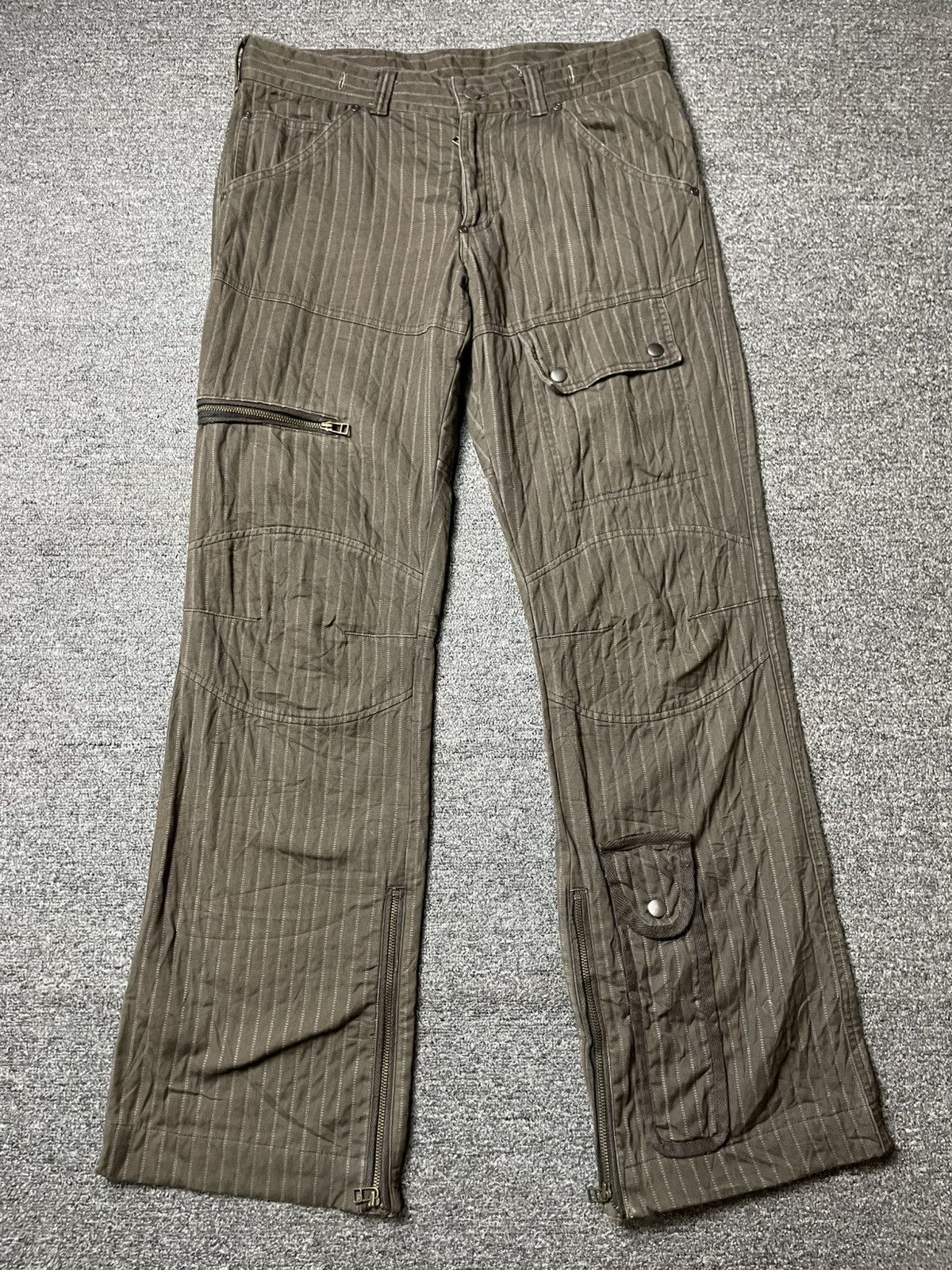 If Six Was Nine × Japanese Brand × Le Grande Bleu (L.G.B.) Japanese Brand Double Knee Stripe Pants (92) Size US 33 - 1 Thumbnail