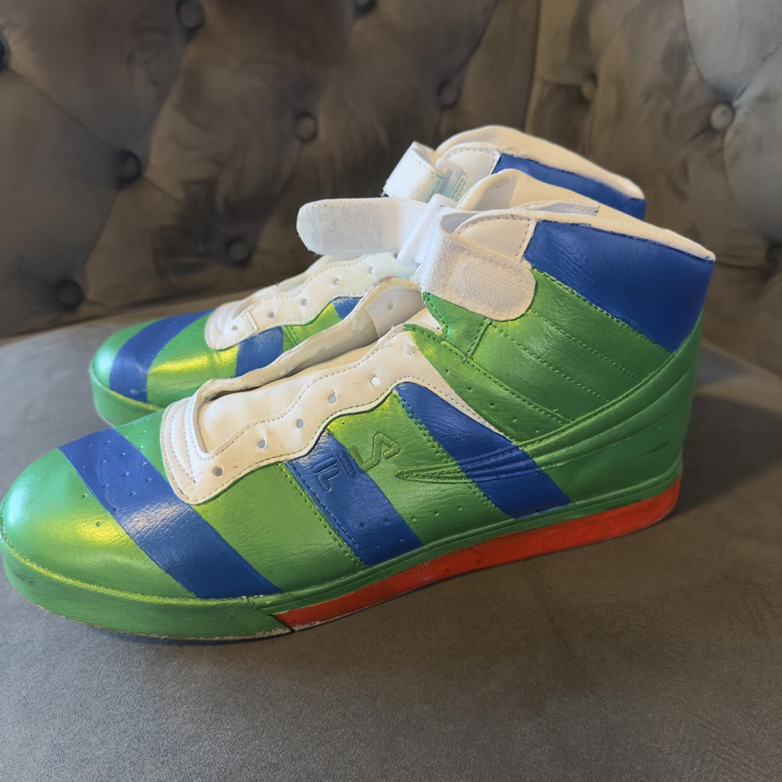 Fila Fila Retro High-Top Sneakers - Bold Green and Blue Size US 13 / EU 46 - 3 Thumbnail