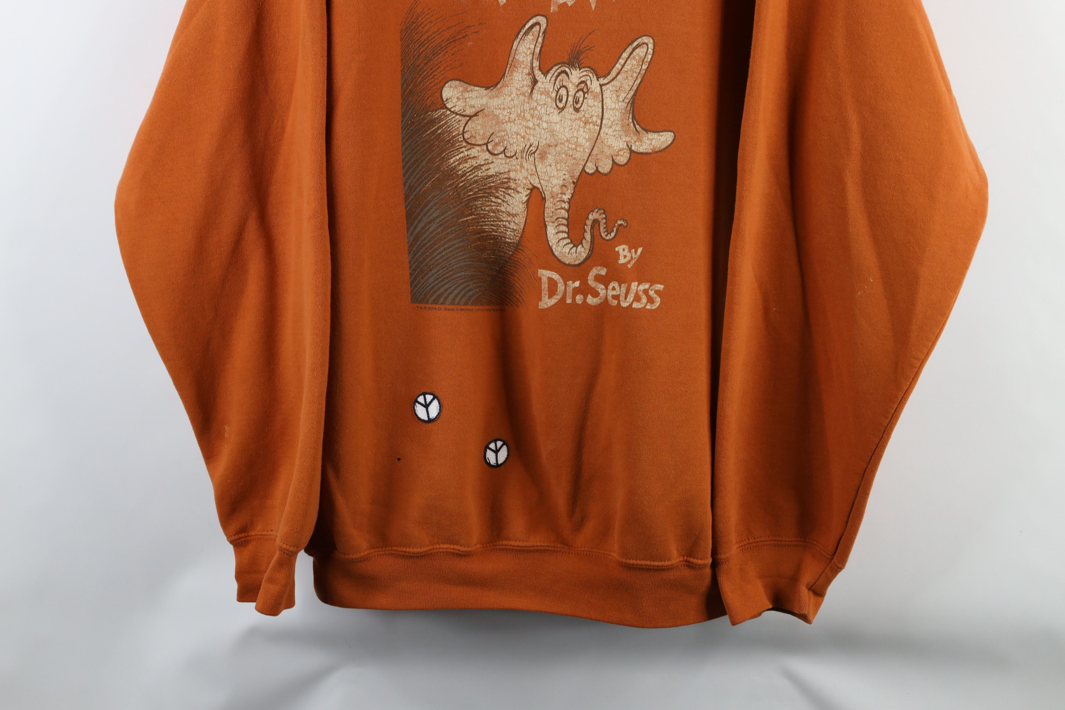 Vintage Vintage Y2K 2006 Dr Seuss Hears A Who Sweatshirt Orange Size US XL / EU 56 / 4 - 3 Thumbnail