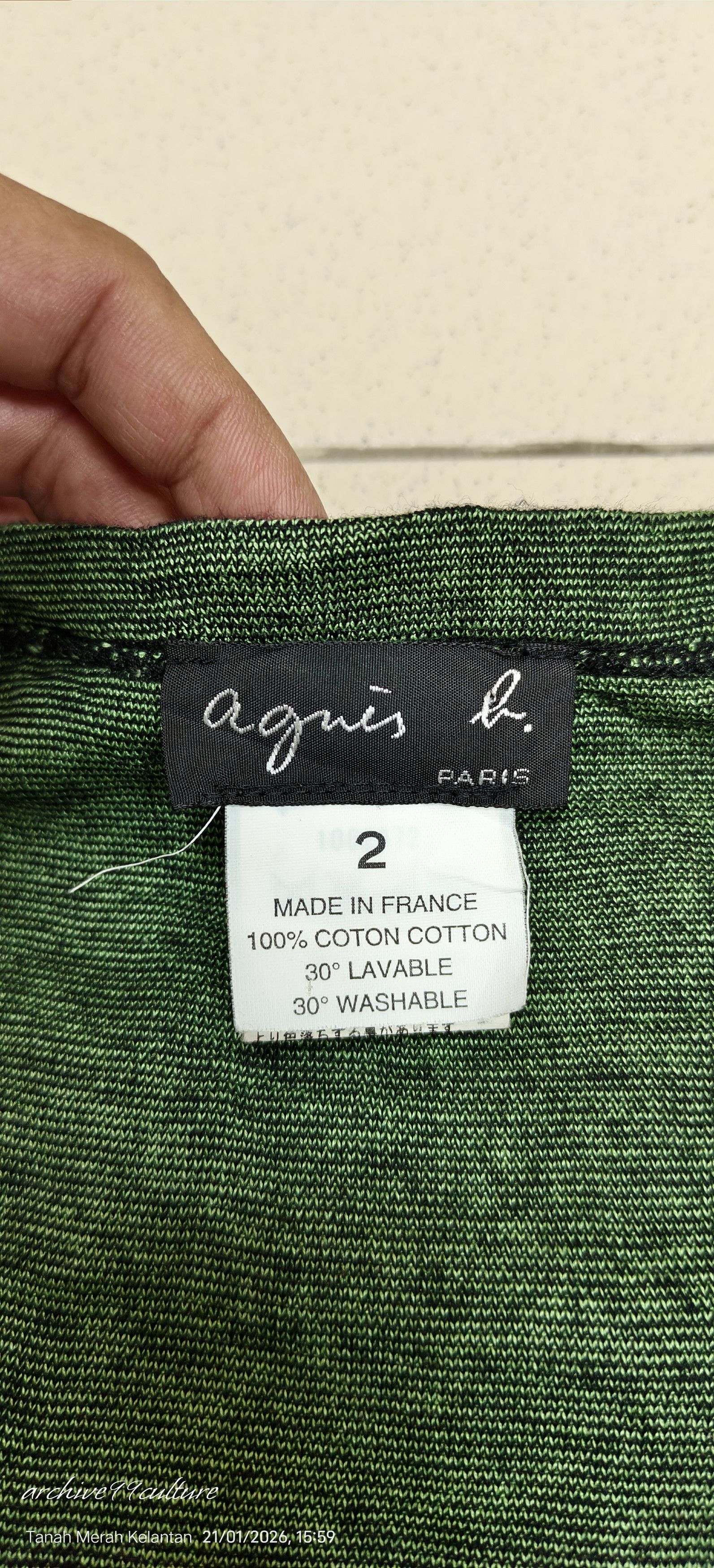 agnes b. Archive 90's cotton knit abstract sweater made in France Size XS / US 0-2 / IT 36-38 - 4 Thumbnail