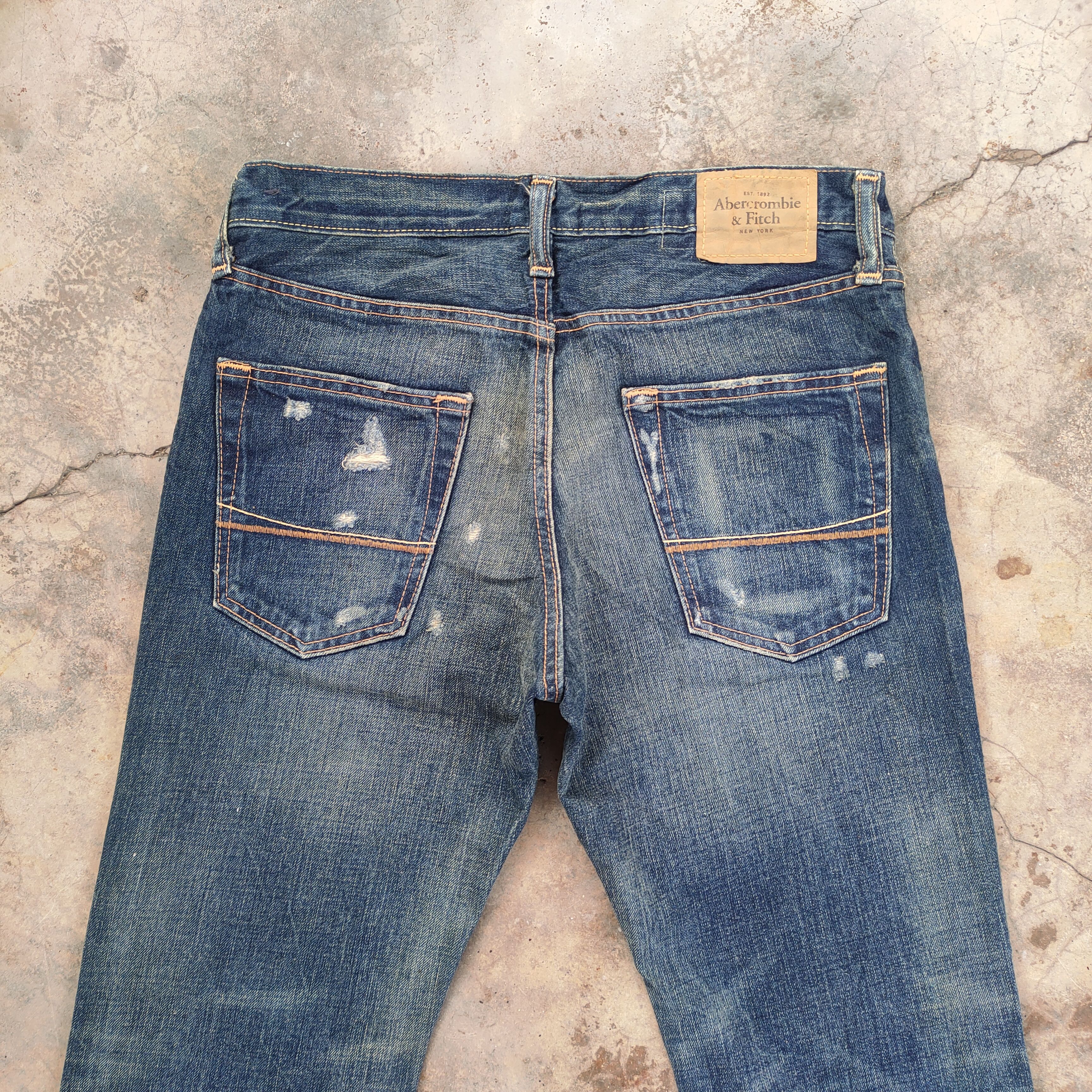 Abercrombie & Fitch BOOTCUT# VINTAGE ABERCROMBIE FLARE RIPPED FADED JEANS PANTS Size US 33 - 12 Thumbnail