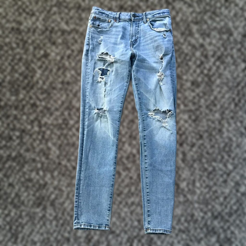 American Eagle Outfitters American Eagle Athletic Straight Jeans Men's 32x34 Denim Stretch 5-Pocket Blue 90s Hipster Mens Size US 32 / EU 48 - 1 Thumbnail