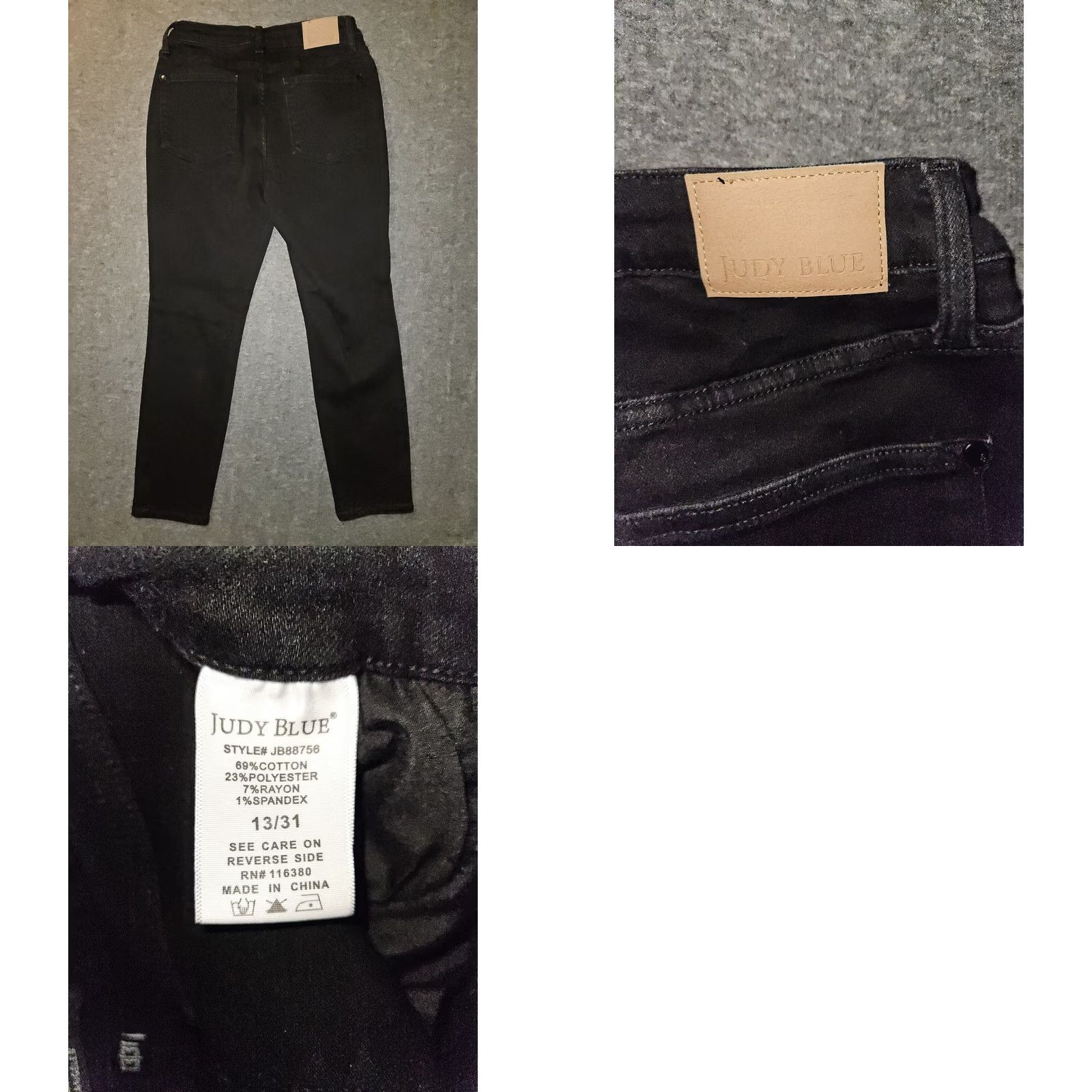 Vintage Judy Blue Jeans Womens 13 Black Skinny Fit Ankle Women Mid Rise Stretch Preppy Size 34" / US 12 / IT 48 - 8 Thumbnail
