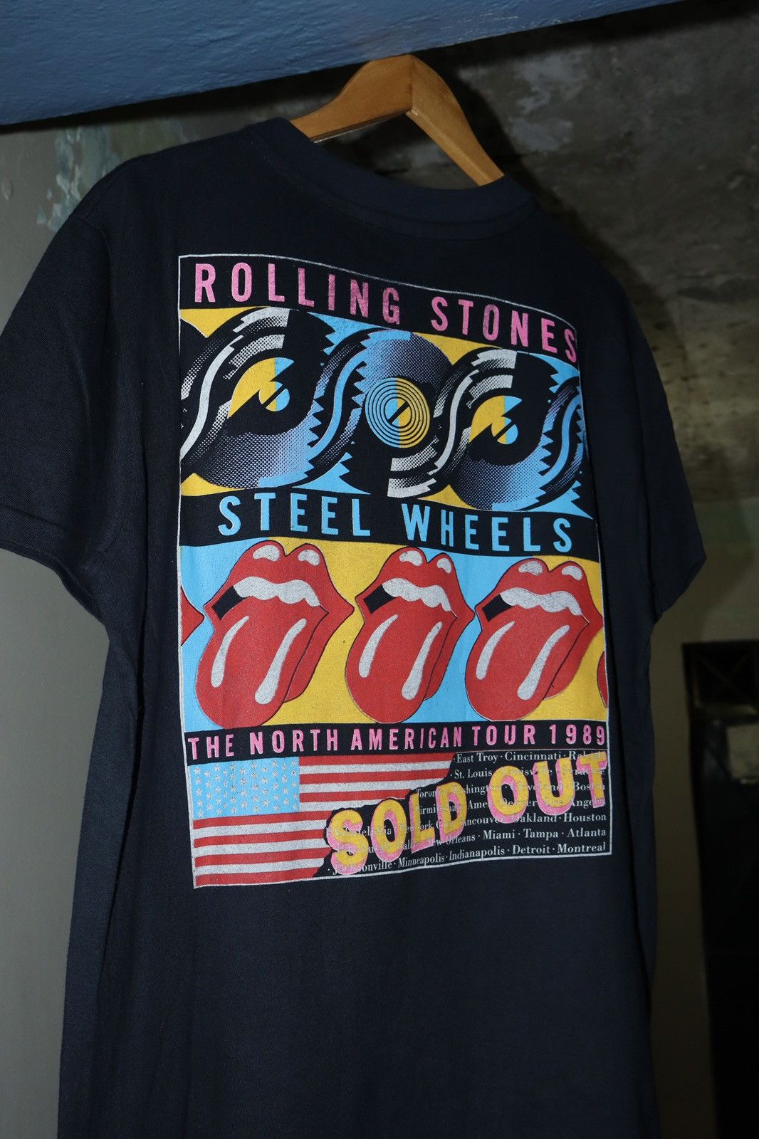 The Rolling Stones Vintage The Rolling Stones Steel Wheels tour 1989 tee Size US L / EU 52-54 / 3 - 6 Thumbnail