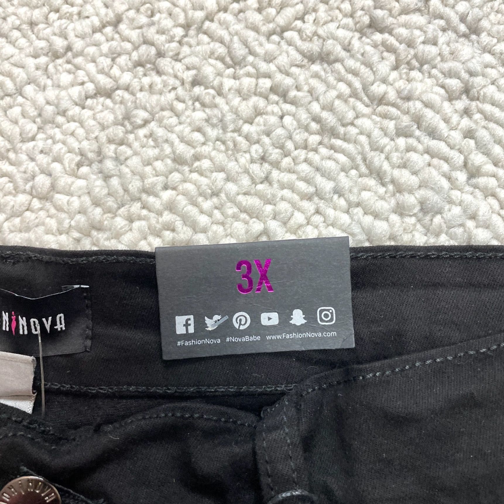 Fashion Nova Fashion Nova Jeans Womens 3X Plus Black Stretch 33x30 New NWT Size 24" / US 00 / IT 34 - 7 Thumbnail