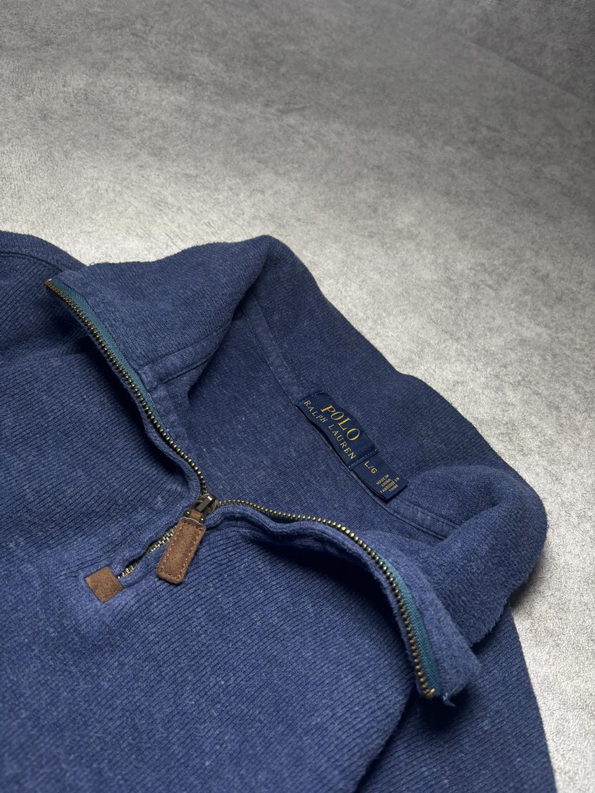Polo Ralph Lauren Polo Ralph Lauren Vintage Navy Quarter-Zip Knit Sweatshirt Size US L / EU 52-54 / 3 - 4 Thumbnail
