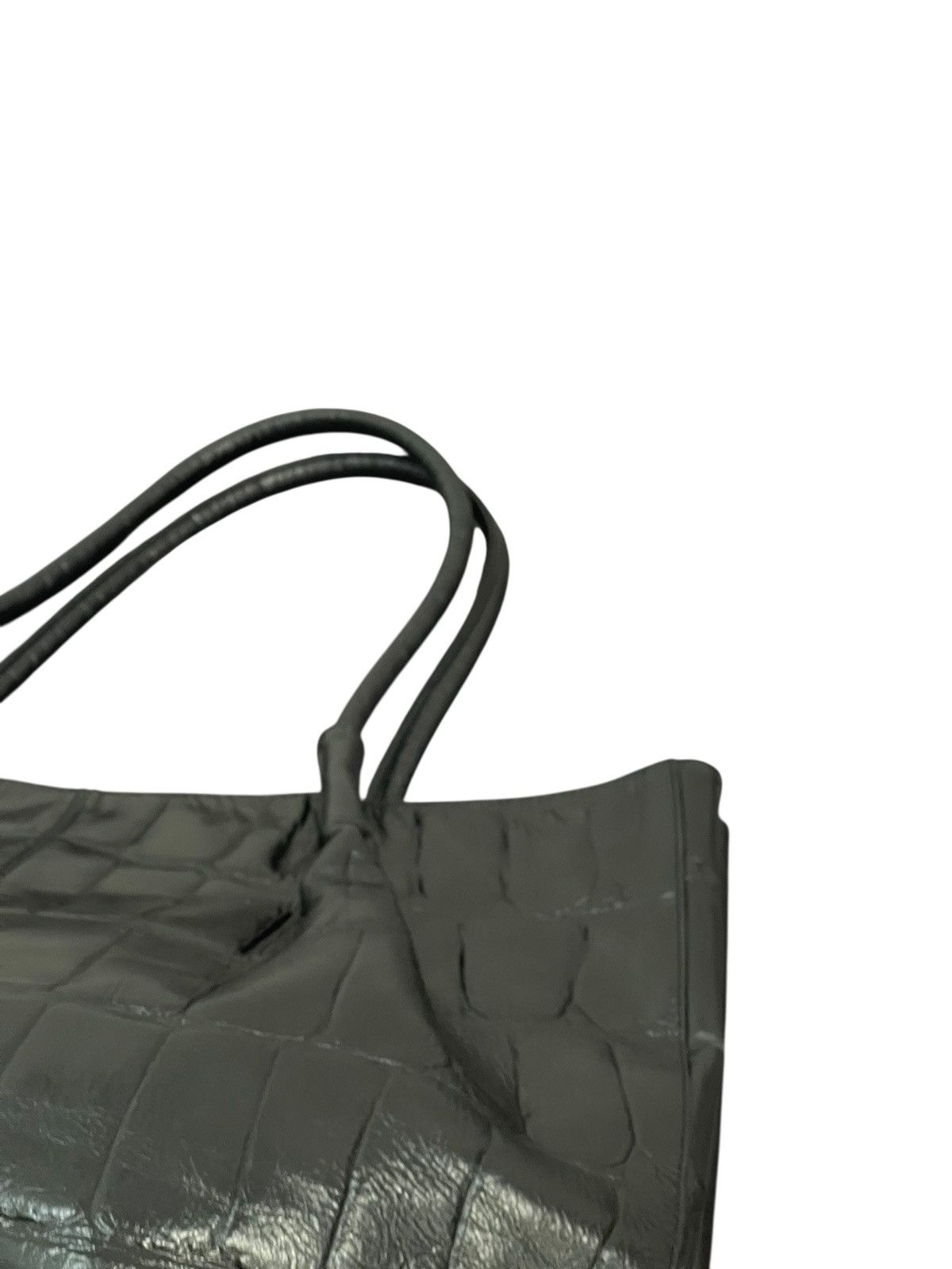 Genuine Leather Crocodile Embossed Leather Unknown Tote Shoulder Bag 7🟩 Size ONE SIZE - 16 Thumbnail