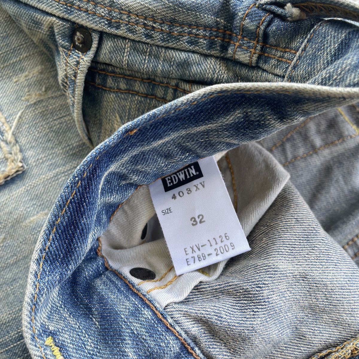 Edwin Vintage Edwin Distressed Patchwork Mudwash Faded Jeans Pants Size US 33 - 7 Thumbnail