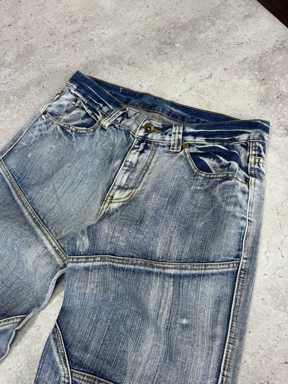 Junya Watanabe Vintage Faded Painted Stoned Cotton Denim Jeans Size US 31 - 3 Thumbnail
