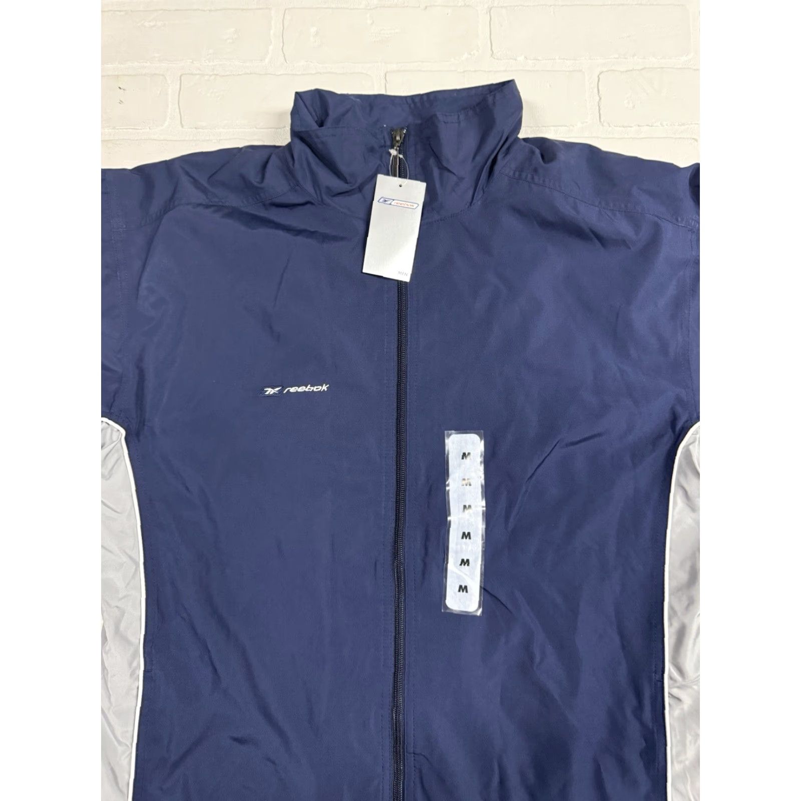 Reebok VINTAGE Reebok Windbreaker Jacket Mens M Navy Gray Lined NWT Y2K Size US M / EU 48-50 / 2 - 3 Thumbnail