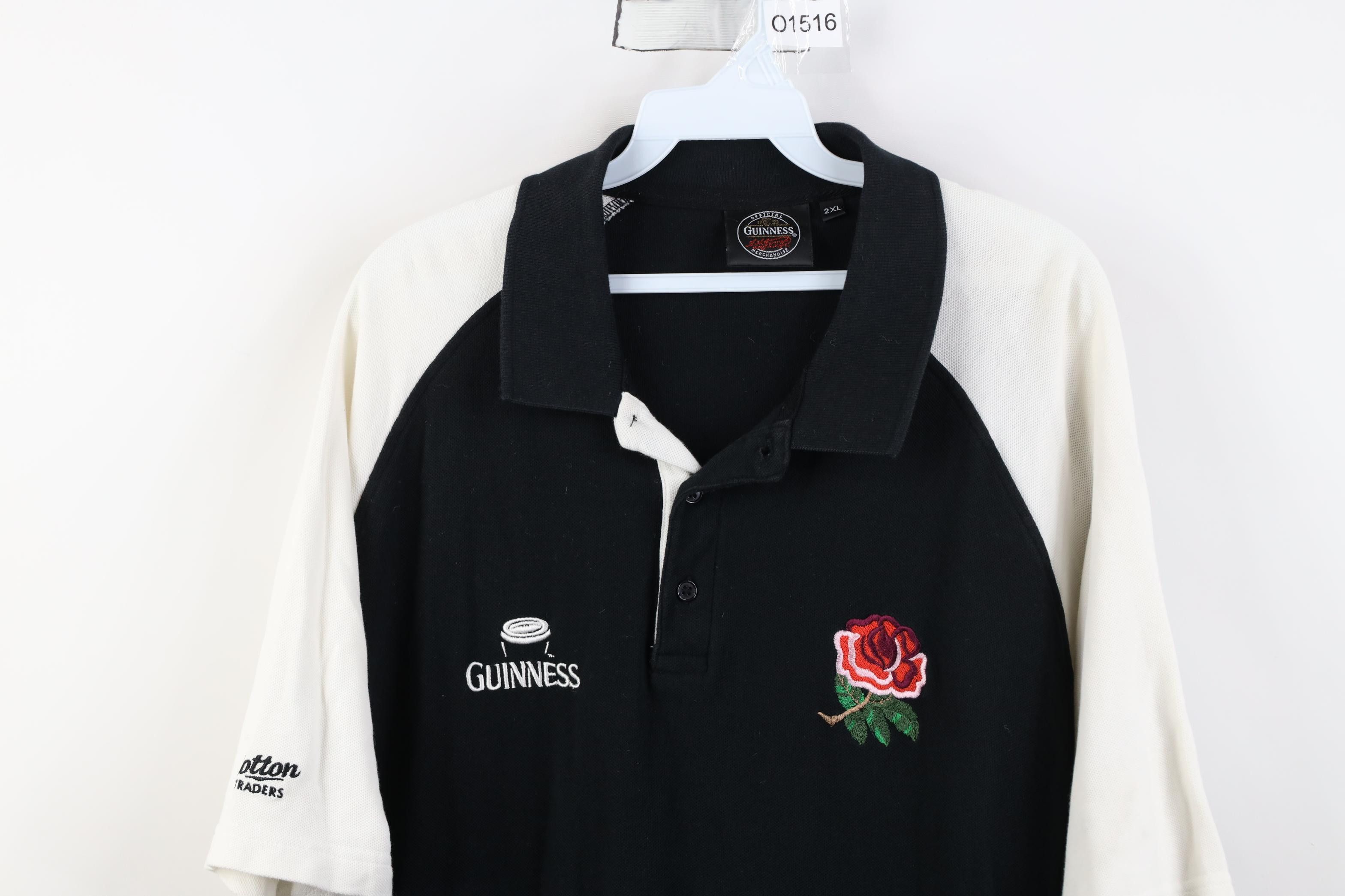 Vintage Guinness Beer England National Team Rugby Polo Shirt Rose Size US XXL / EU 58 / 5 - 2 Thumbnail