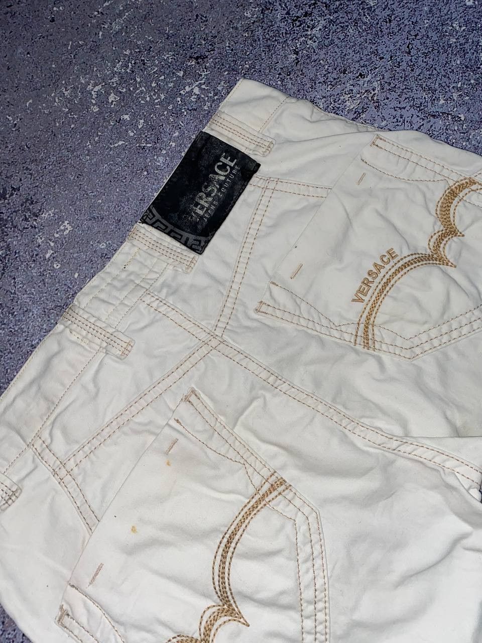 Versace × Versace Jeans Couture × Vintage Vintage Y2K Versace Jeans Couture White Pants Trousers Size US 29 - 4 Thumbnail