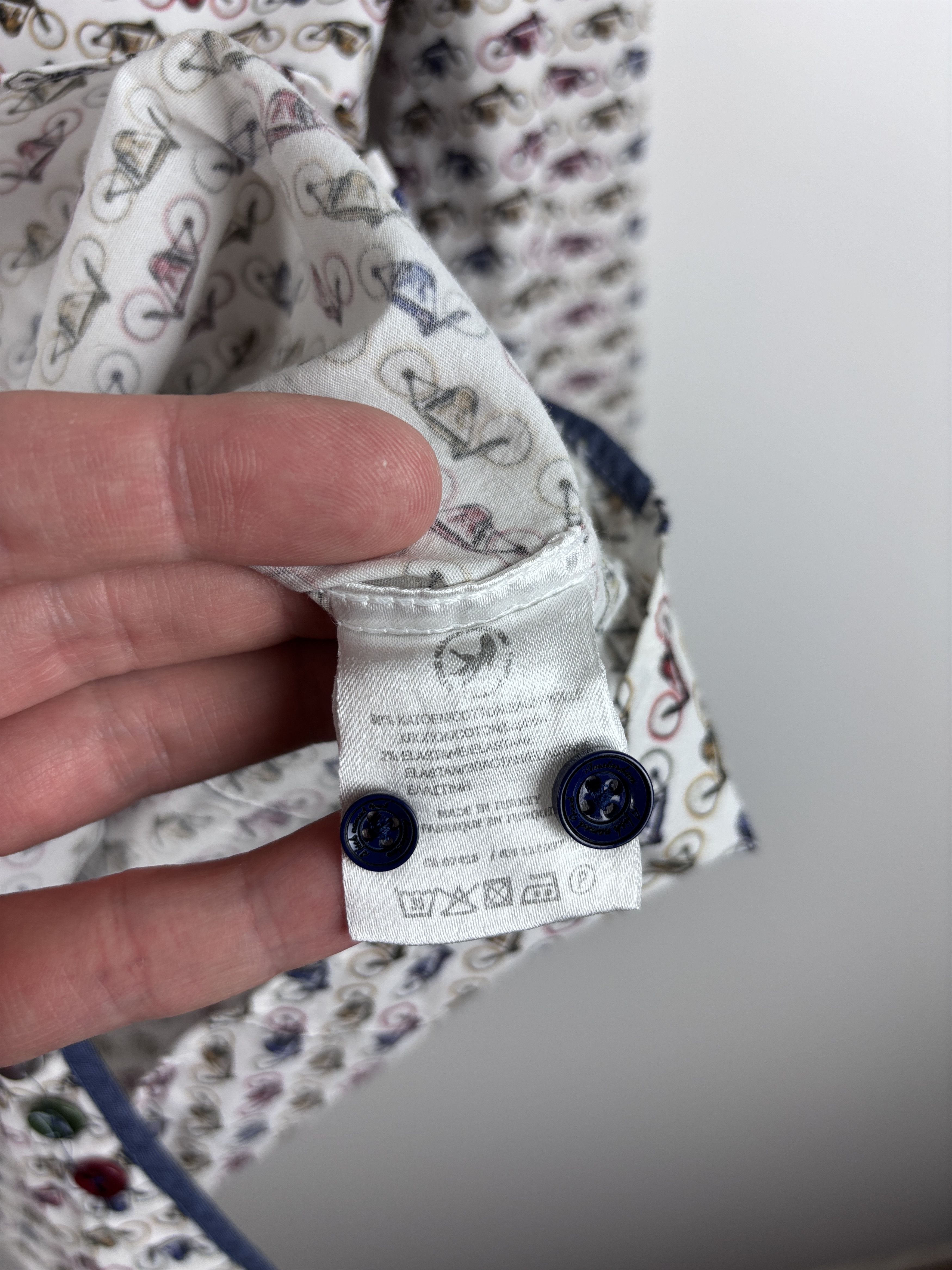 Other A Fish Named Fred Button Down Shirt Slim Bicycle Pattern L Size US L / EU 52-54 / 3 - 9 Thumbnail