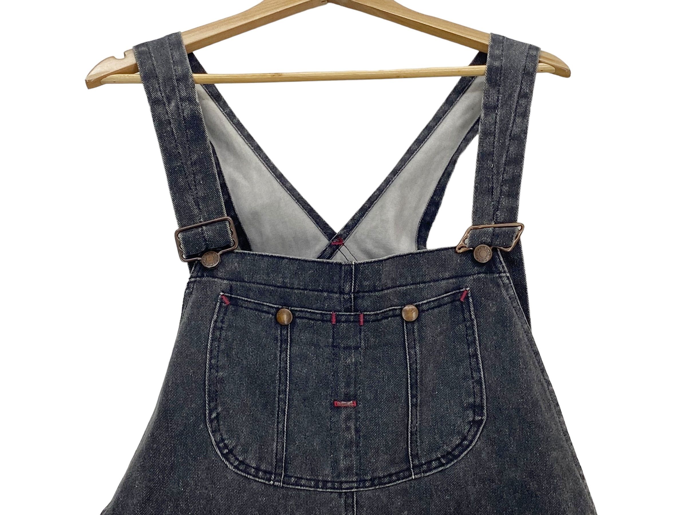 Cherokee × Vintage Cherokee Carpenter Bib Overalls Black Light Wash Jeans Size US 39 - 3 Thumbnail