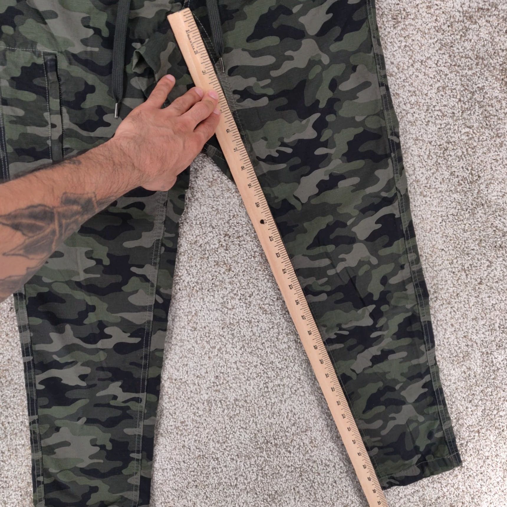 Vintage BYLT Men’s Jogger Pants Small Green Camo Athletic Stretch Casual Tapered Inseam 30 Ripstop Size US 29 - 3 Thumbnail