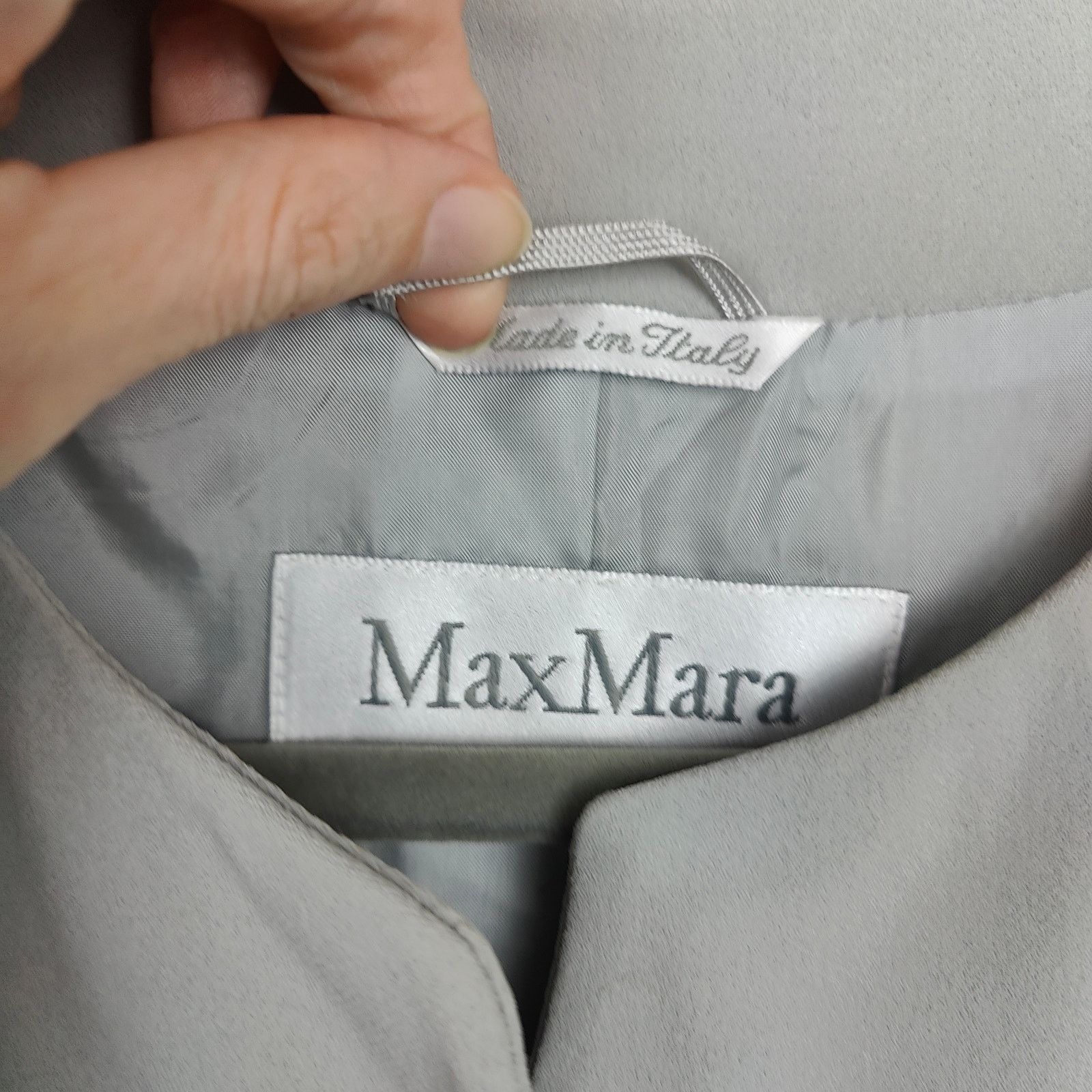 Max Mara MaxMara Long Jacket Womens 6 Dove Gray Button Up Viscose Size M / US 6-8 / IT 42-44 - 6 Thumbnail