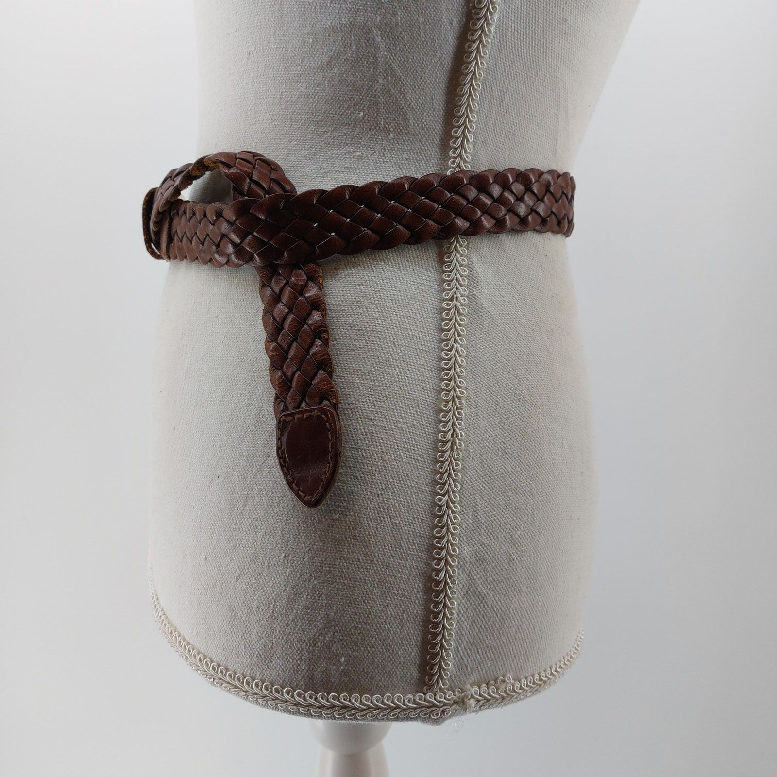 Other NY & CO Women's Brown Braided Belt Gold Buckle Large Size ONE SIZE - 4 Thumbnail
