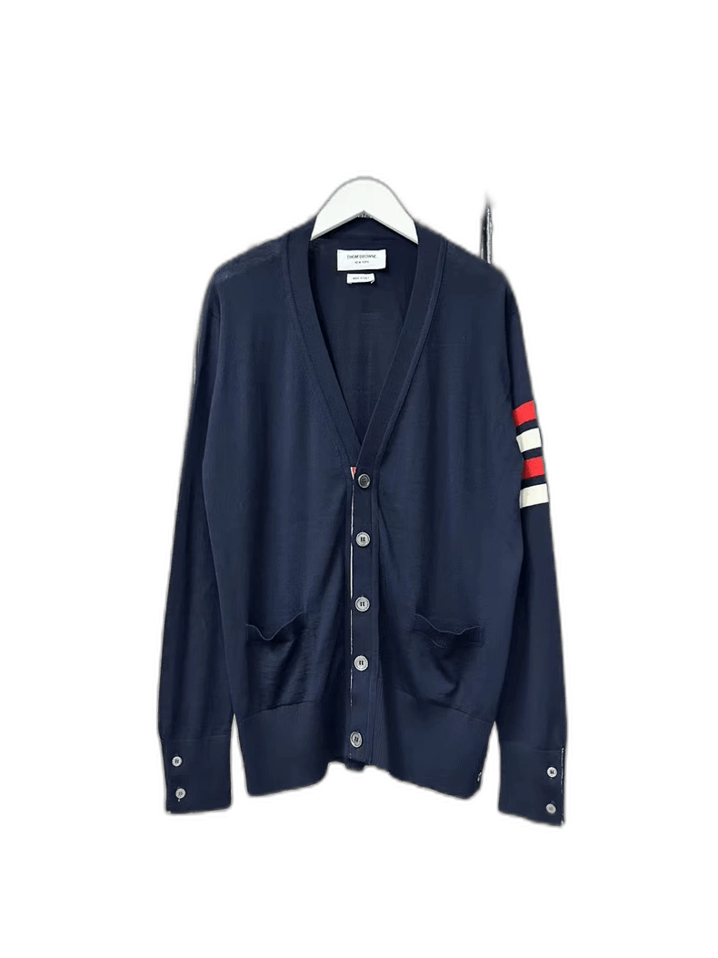 Thom Browne Thom Browne Wool Cardigan in Navy Blue Size US M / EU 48-50 / 2 - 1 Thumbnail