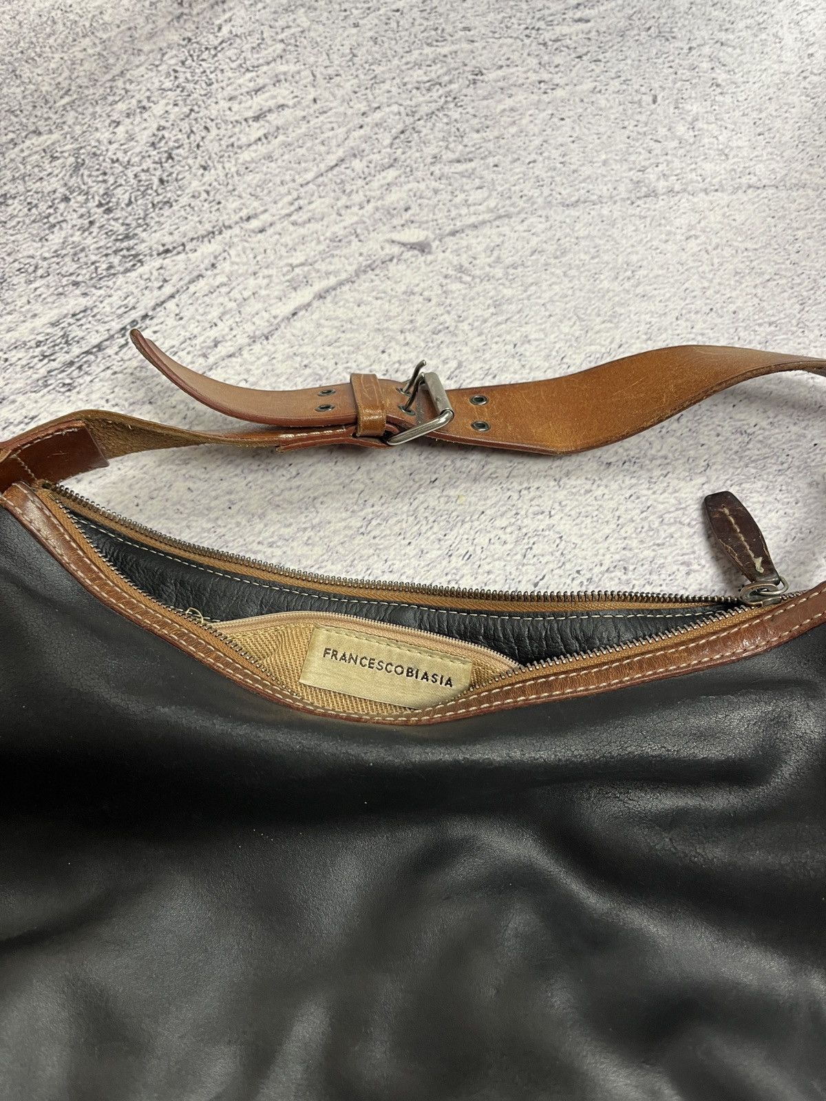 Genuine Leather × Vintage Vintage Francesco Biasa Genuine Split Leather Shoulder Bag Size ONE SIZE - 12 Thumbnail