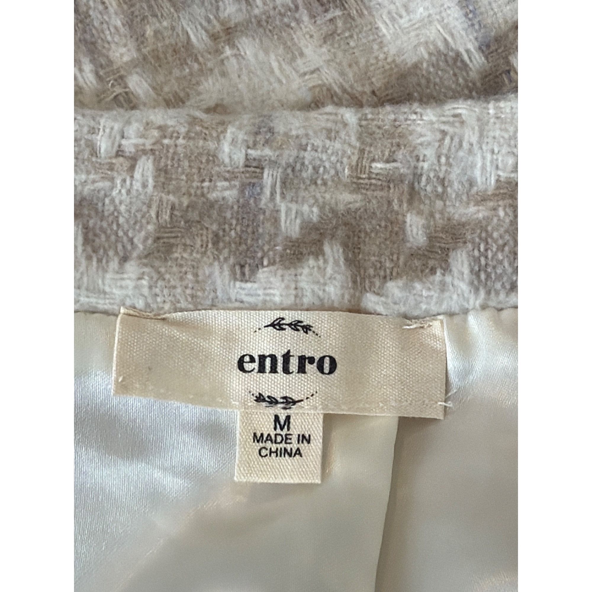 Other Entro Houndstooth Beige White Mini Skirt Side Slit Lined Bac Size 27" / US 4 / IT 40 - 5 Thumbnail