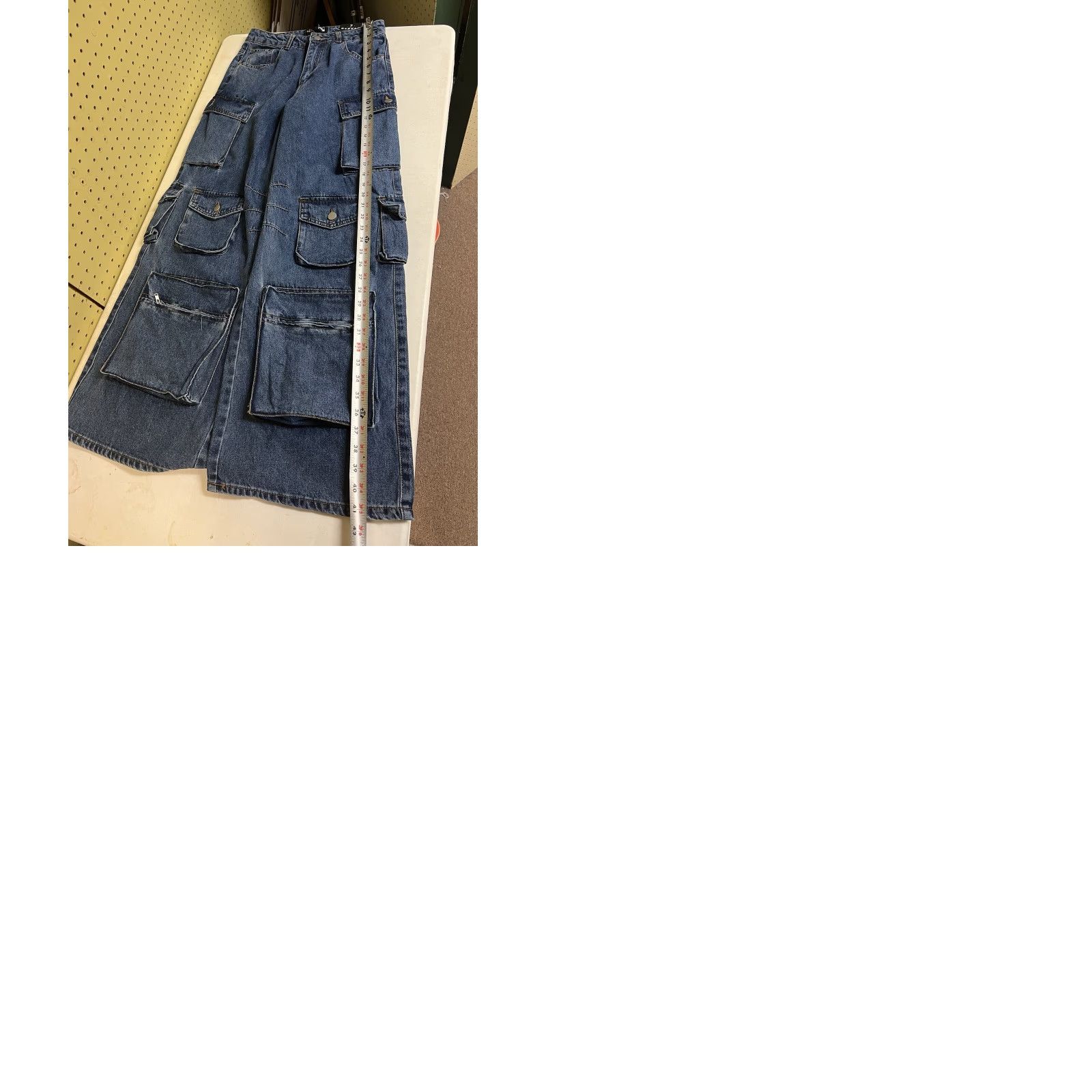 Fashion Nova Fashion nova Jeans Women 7 Blue Cargo Hi-Rise 90s Y2K Baggy Wide-Leg NEW Size 28" / US 6 / IT 42 - 9 Thumbnail