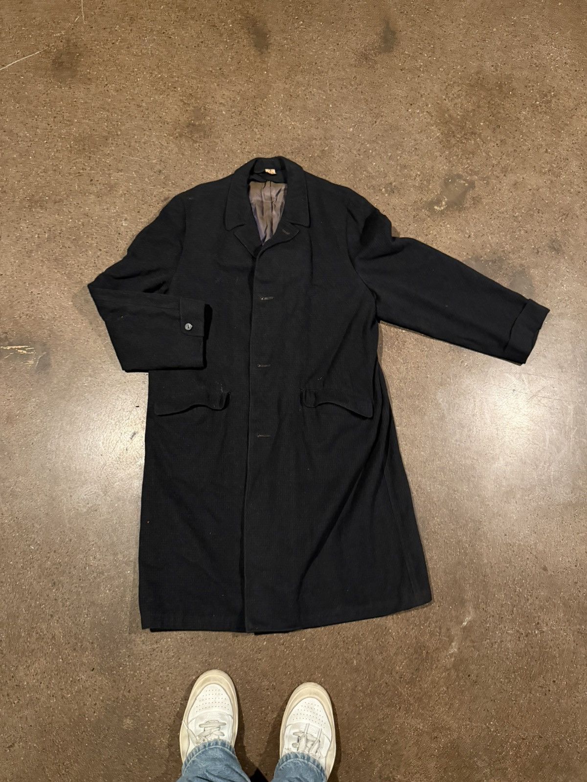 Vintage 1950s true vintage sears black heavy overcoat Size US XL / EU 56 / 4 - 2 Thumbnail