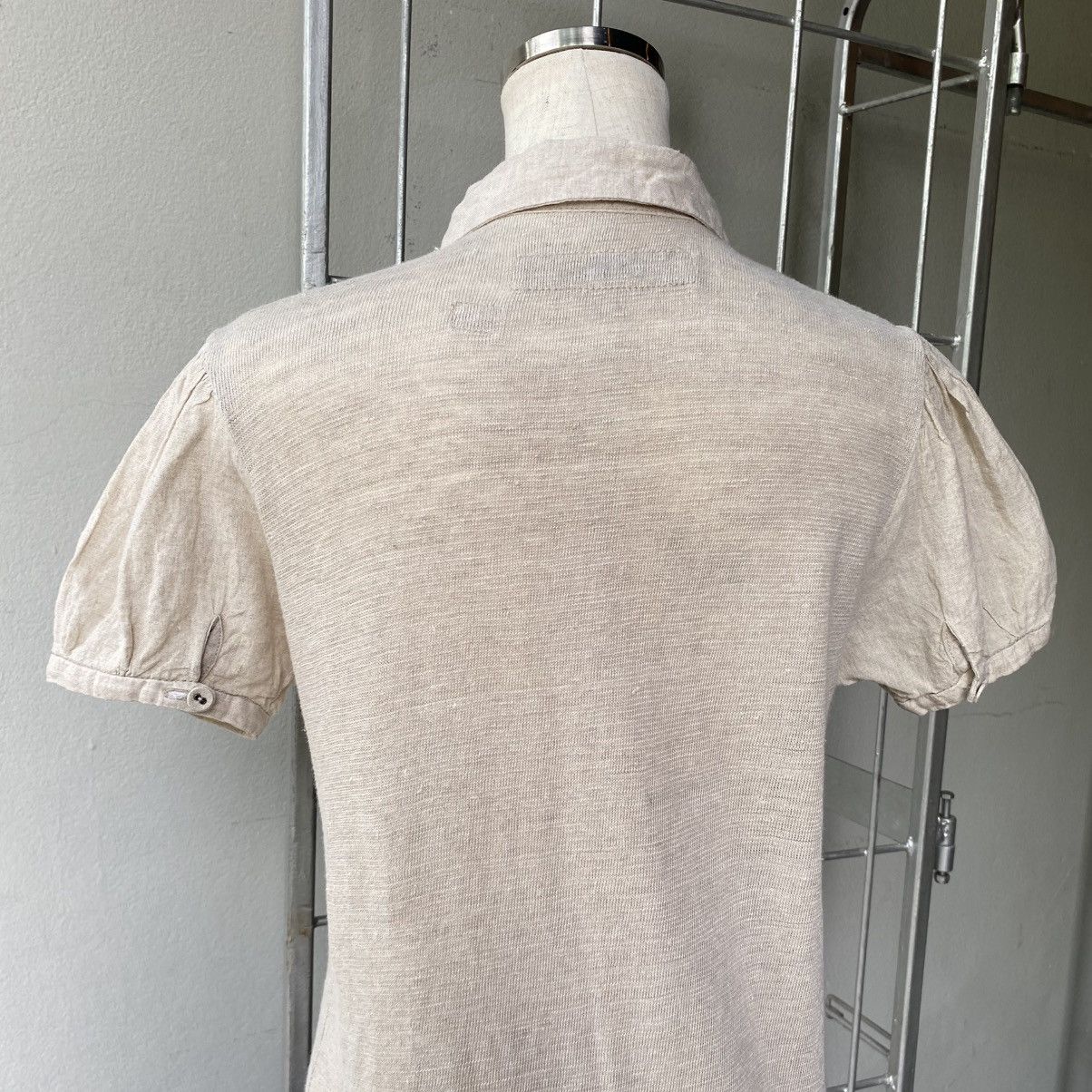 Kapital KAPITAL Beige Puff Sleeve Polo Top Size S / US 4 / IT 40 - 18 Thumbnail