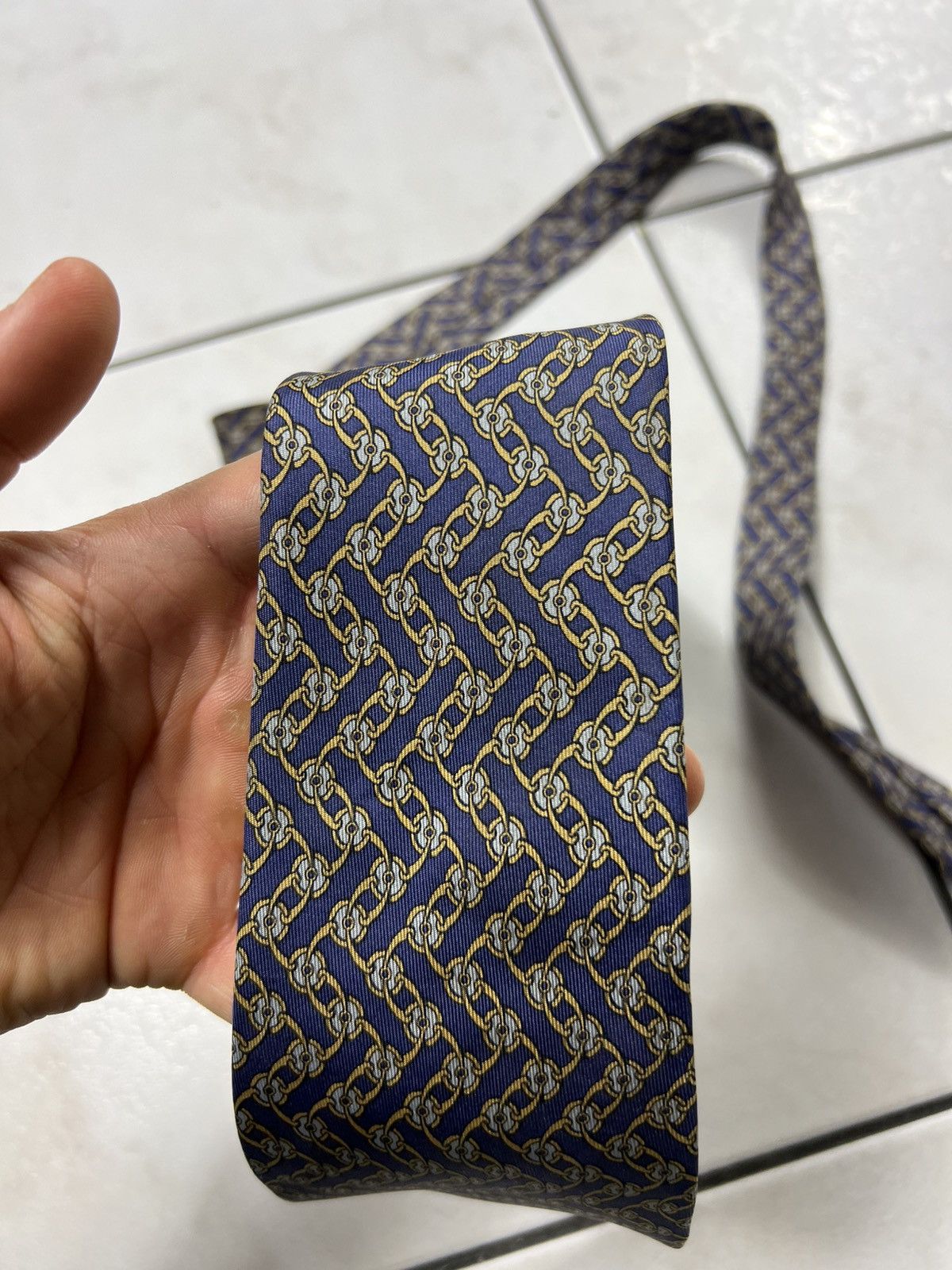 Hermes Vintage Hermes Paris silk tie monogram 7267 MA Size ONE SIZE - 15 Thumbnail