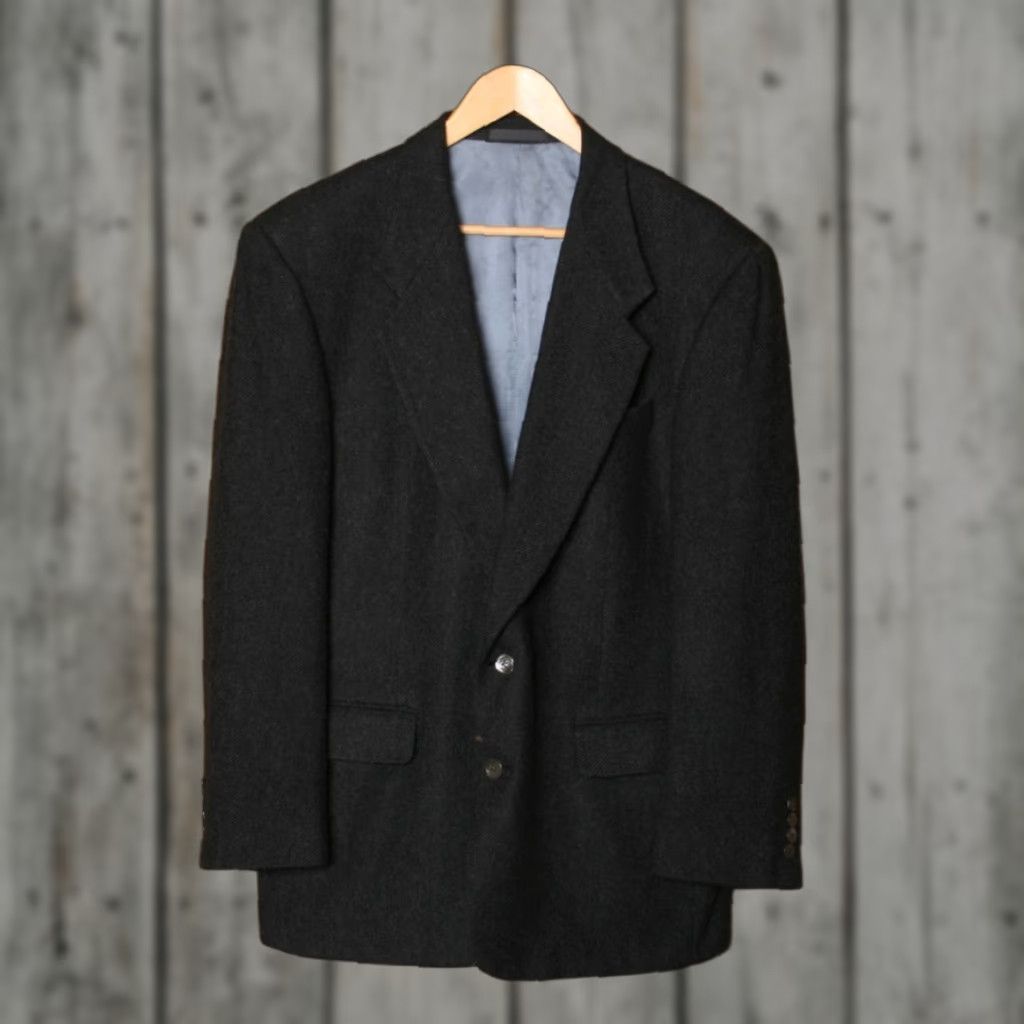 Olive OLIVER Charcoal Pure Mongolian Cashmere Herringbone Tweed Sport Coat Mens 44 Regular Two Button Size US S / EU 44-46 / 1 - 1 Thumbnail