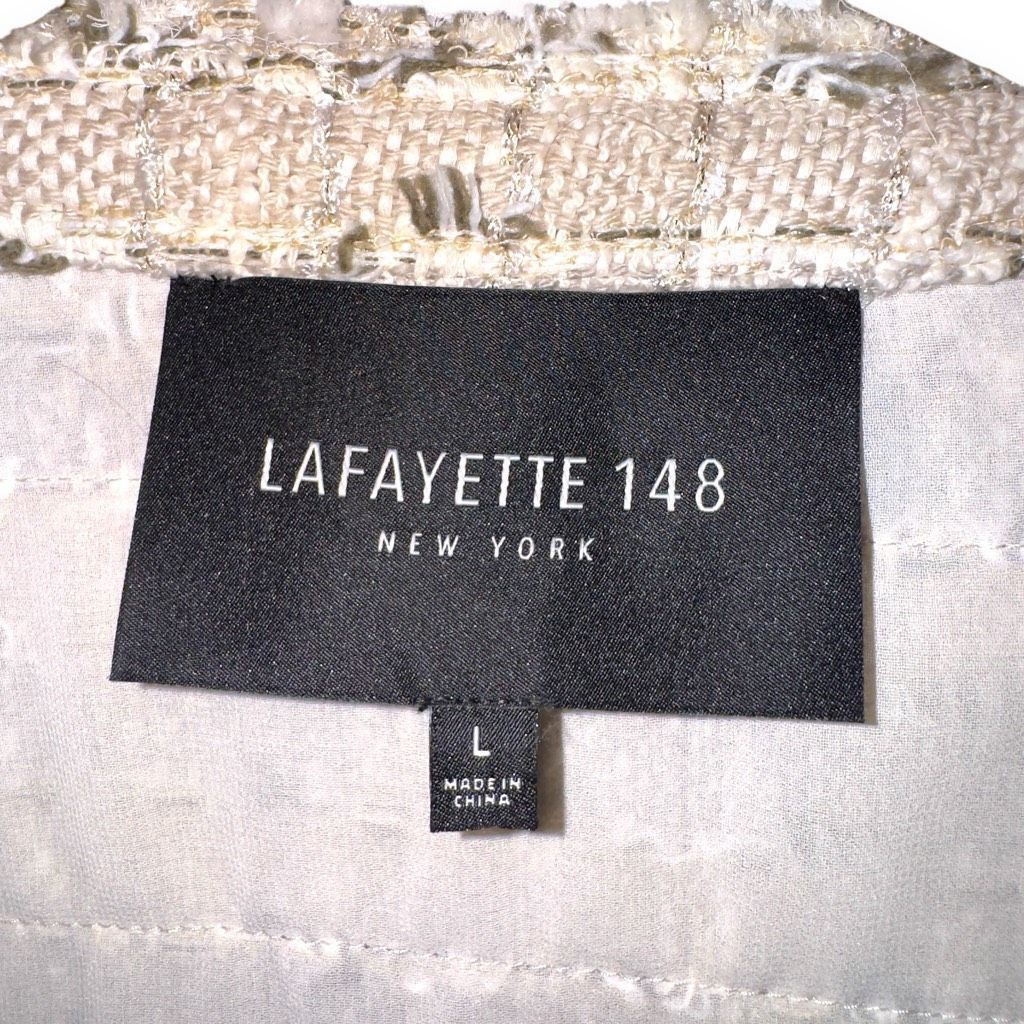 Lafayette 148 Lafayette 148 Tweed Full Zip Noelle Jacket in Cream Size L / US 10 / IT 46 - 7 Thumbnail