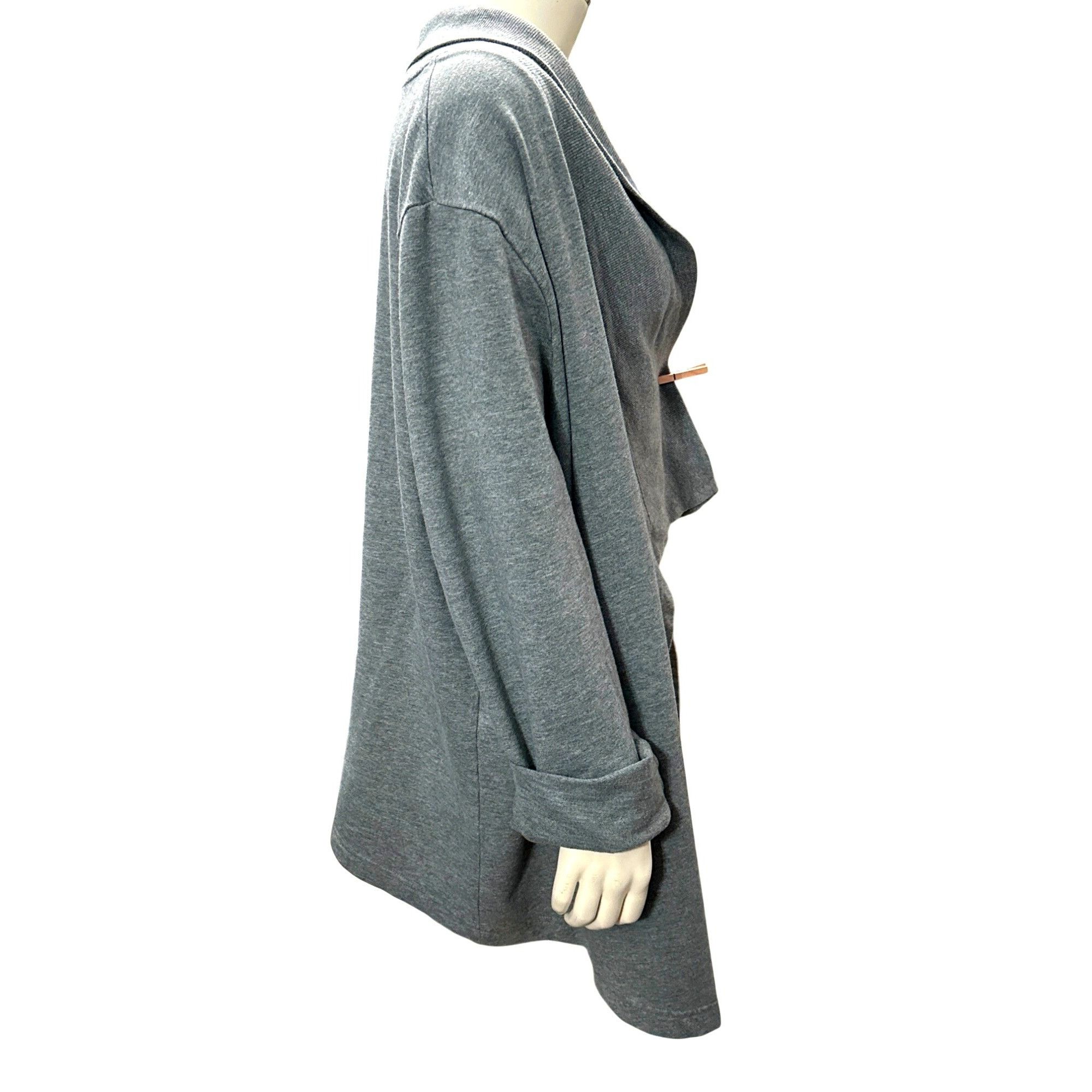 Other CCC Trendy Chic Gray Open Front High Low Hem Design Cardigan Size L / US 10 / IT 46 - 4 Thumbnail