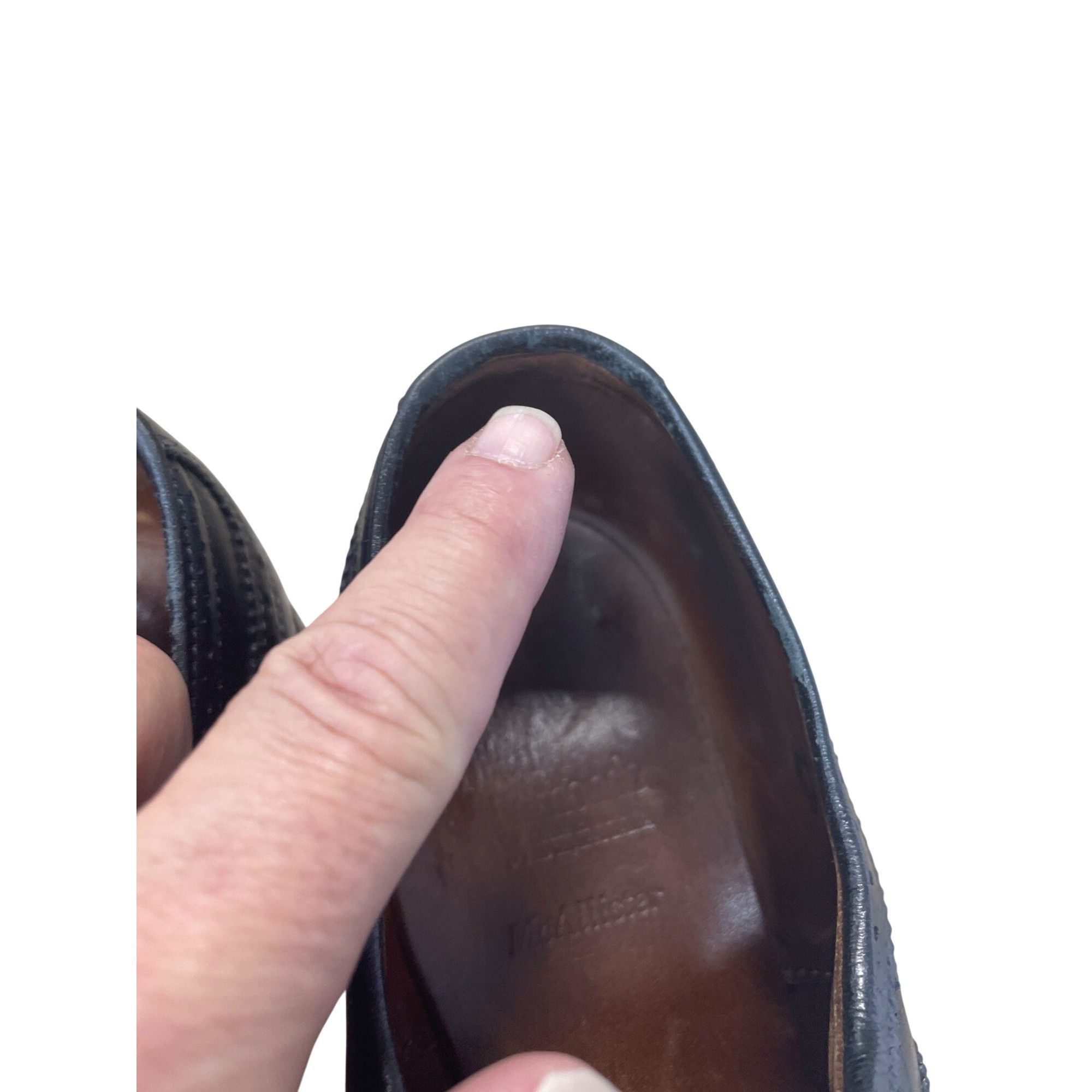 Allen Edmonds Allen Edmonds McAllister Mens Black Leather Wingtip Oxfords Size US 10.5 / EU 43-44 - 11 Thumbnail