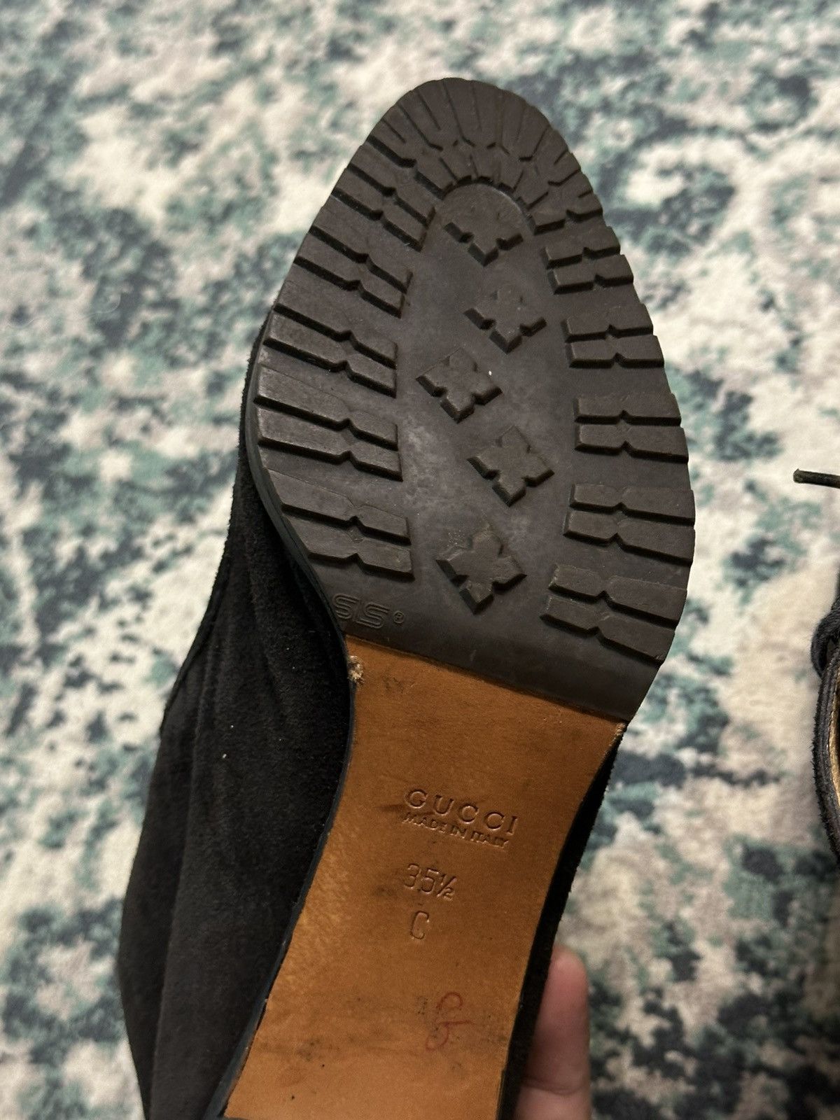 Gucci Gucci Made in Italy Black Suede Leather Ankle Boots Size US 5.5 / IT 35.5 - 10 Thumbnail