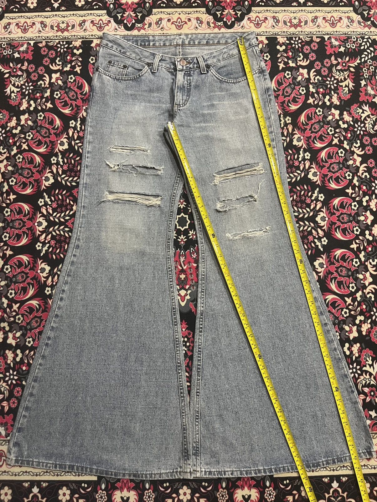 5351 POUR LES HOMMES ⚡️Sick⚡️Damyller Mud Max Inspired Super Bellbottom Flare Jean Size US 31 - 10 Thumbnail