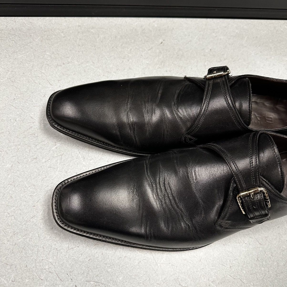 Testoni Testoni Basic Single Monk Strap Black Dress Shoes Size US 11.5 / EU 44-45 - 3 Thumbnail