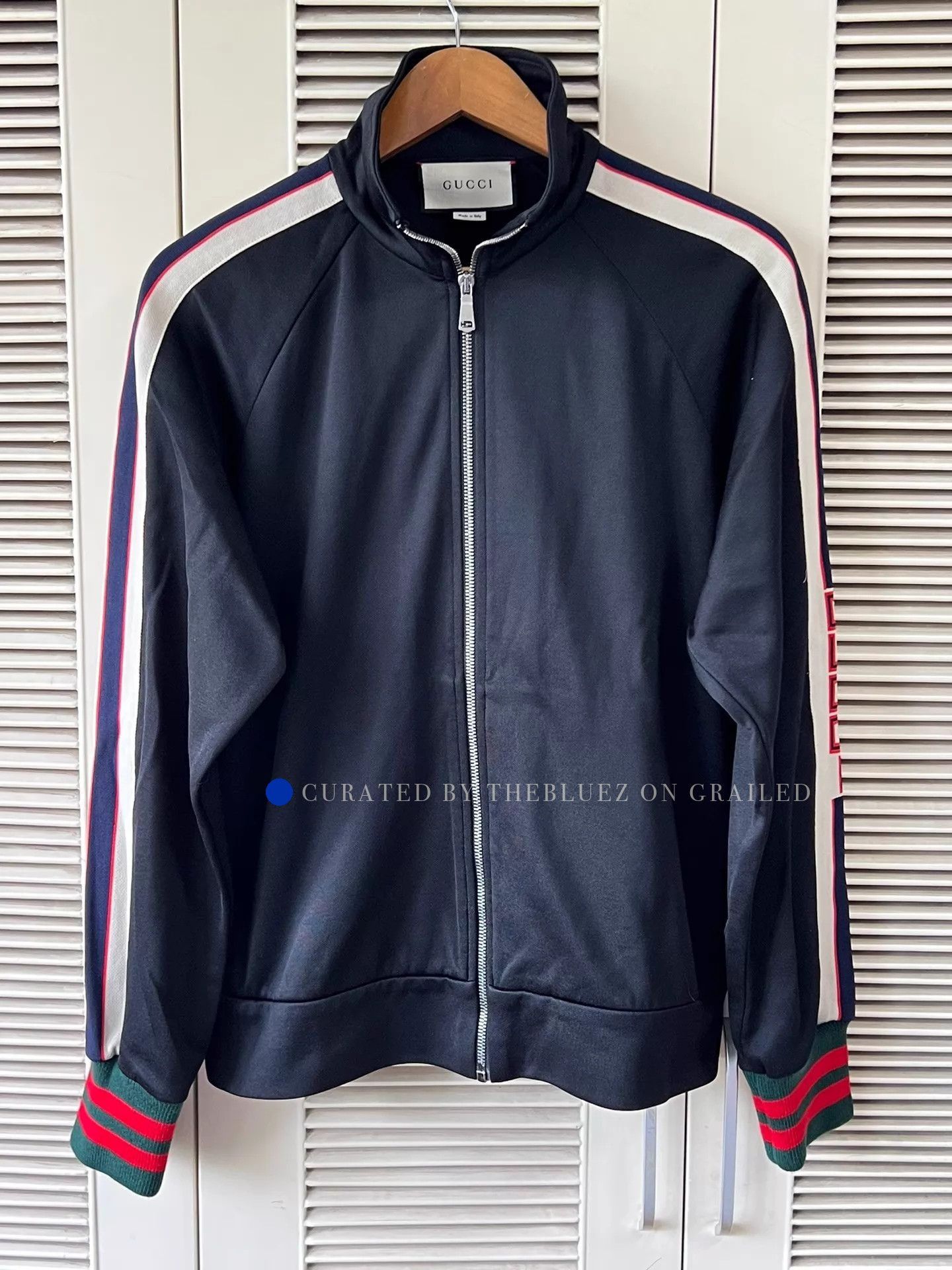 Gucci Black Webbing Logo Jacket with Stripes Size US XS / EU 42 / 0 - 1 Thumbnail