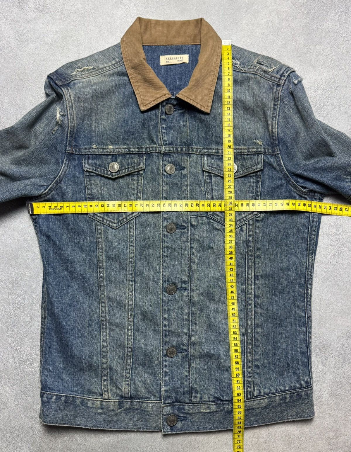 Allsaints Allsaints Distressed Denim Button Jacket Size US M / EU 48-50 / 2 - 18 Thumbnail
