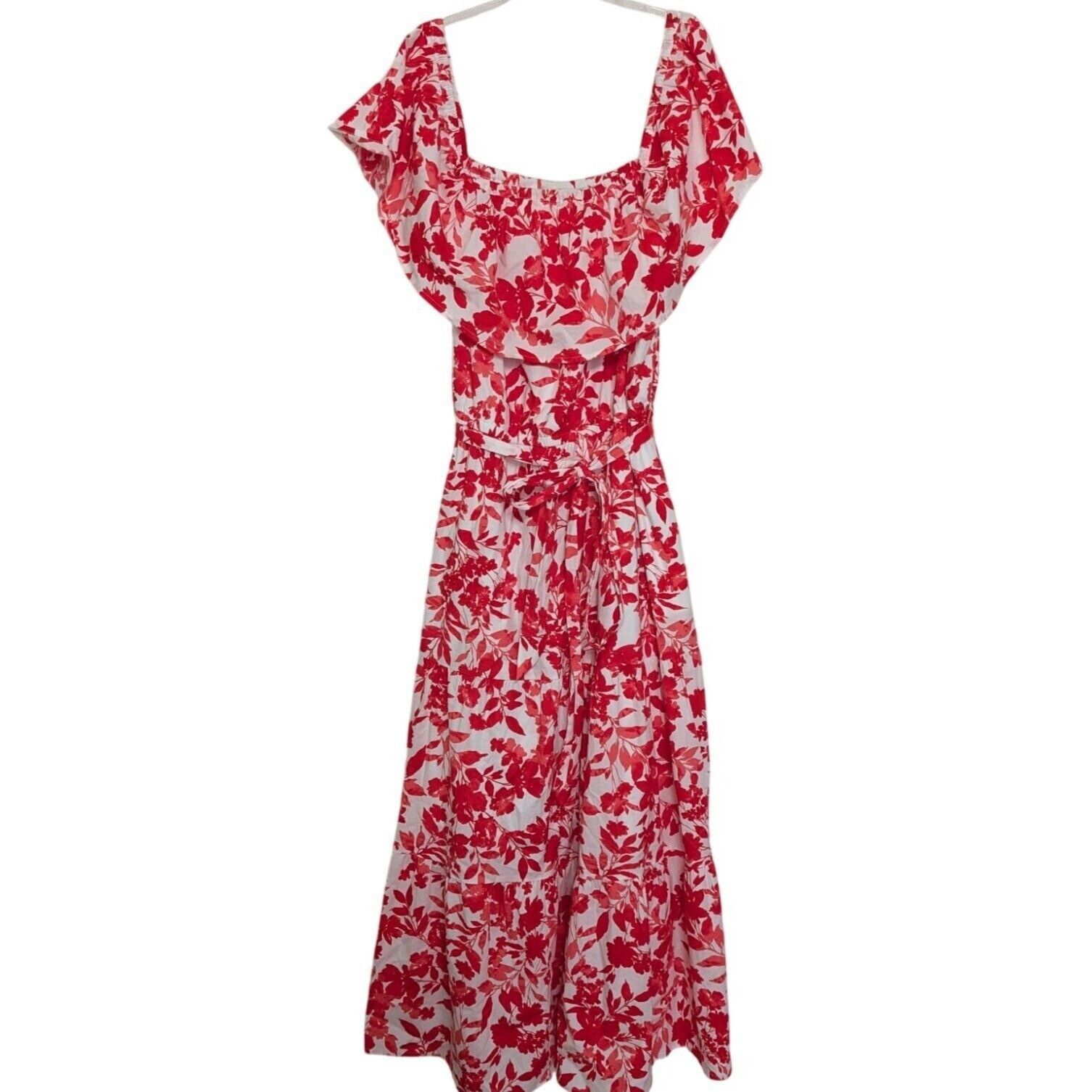 Designer Lane Bryant Floral Maxi Dress Womens Size 22/24 White Red Size 3XL / US 20-22 - 1 Thumbnail