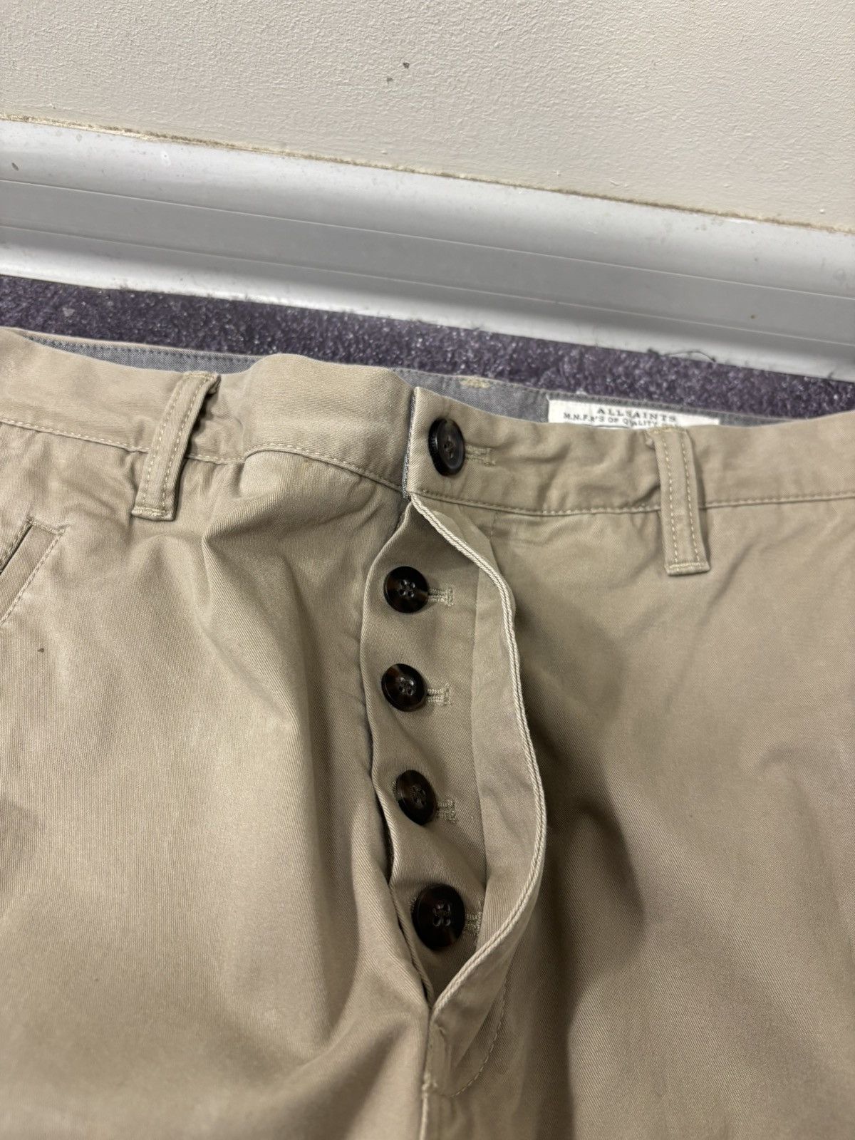 Allsaints AllSaints Men’s Slim Straight Cotton Stretch Chino Pants Size US 30 / EU 46 - 8 Thumbnail