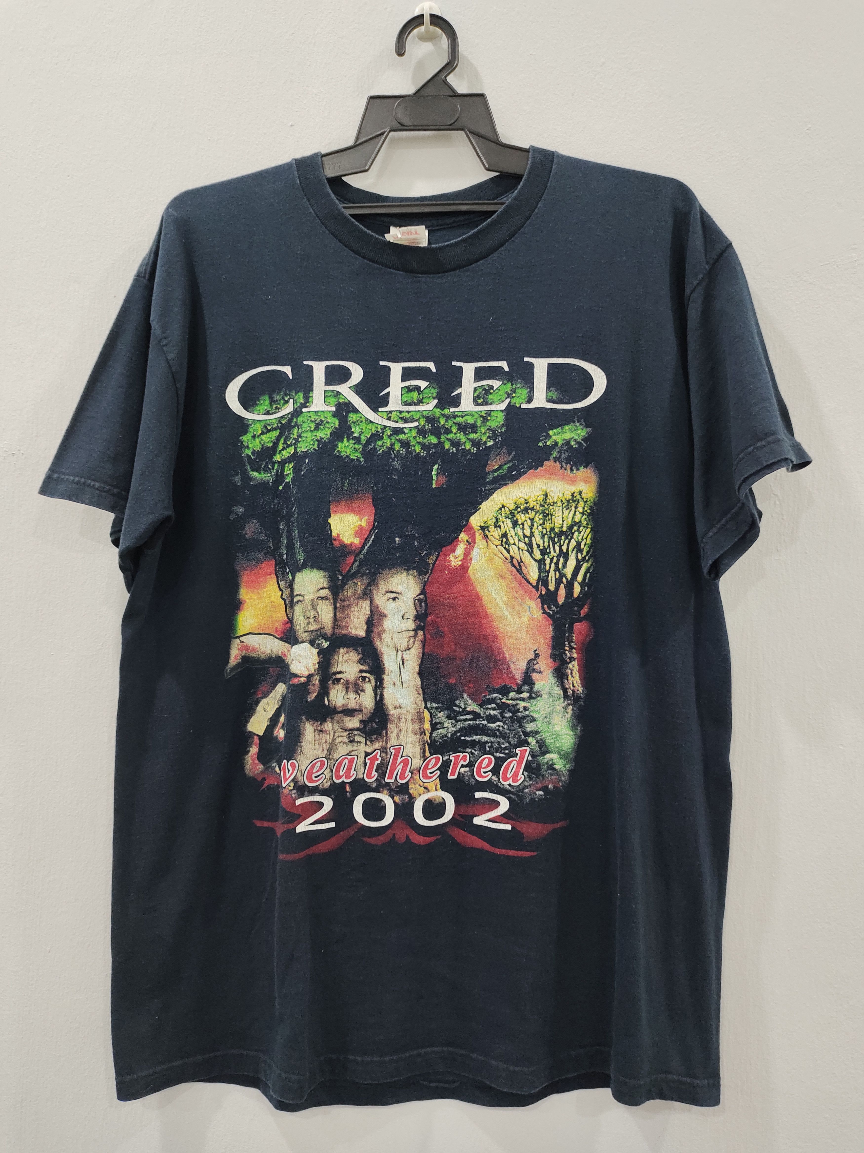 image of Band Tees x Rock Band Vintage Tour 2002 Creed Band T-Shirt in Black, Men's (Size XL)