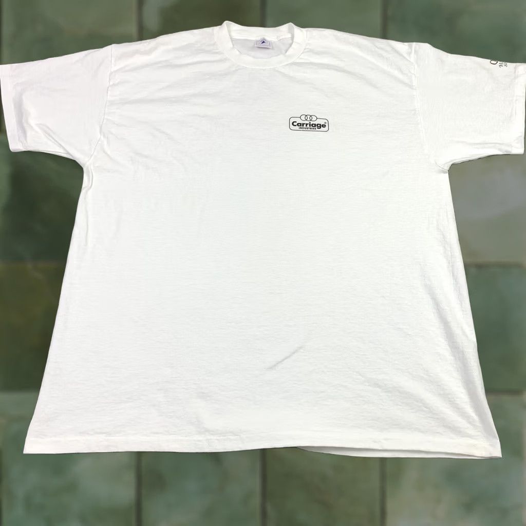 Delta VINTAGE Delta T-Shirt 2XL White Graphic Tee 100% Cotton Made USA Mens 90s Vintage Graphic Size US XXL / EU 58 / 5 - 1 Thumbnail