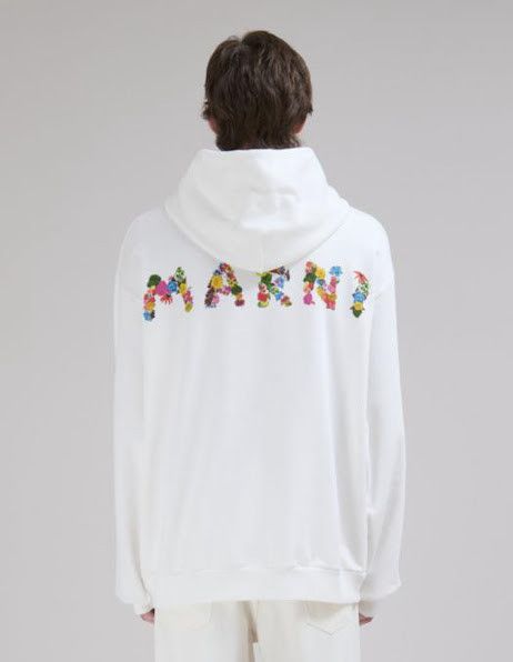 Marni oc11z0525 Hoodie With Logo in White Size US XL / EU 56 / 4 - 2 Thumbnail